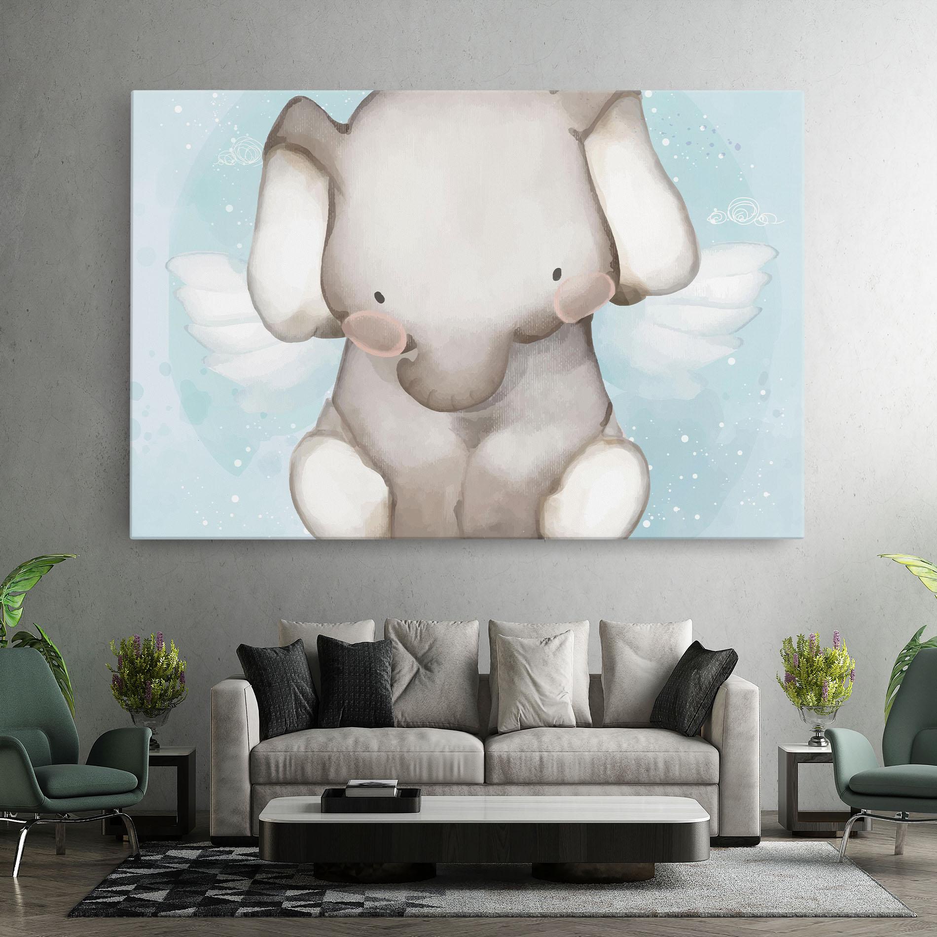 Vászonkép Elephant On Blue mockup 7