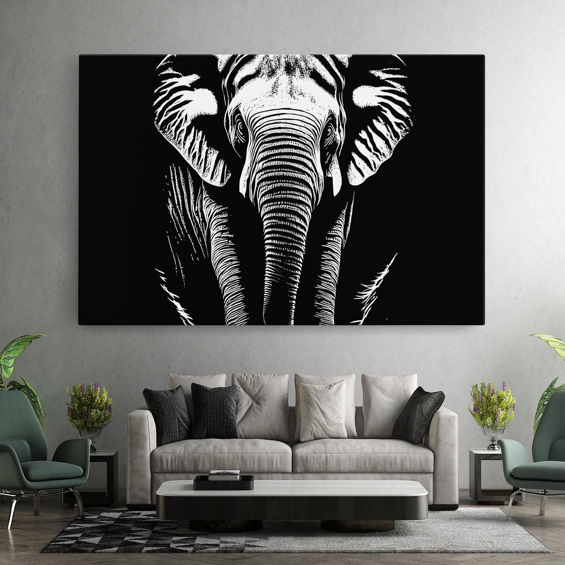 Vászonkép Elephant White Head mockup 7