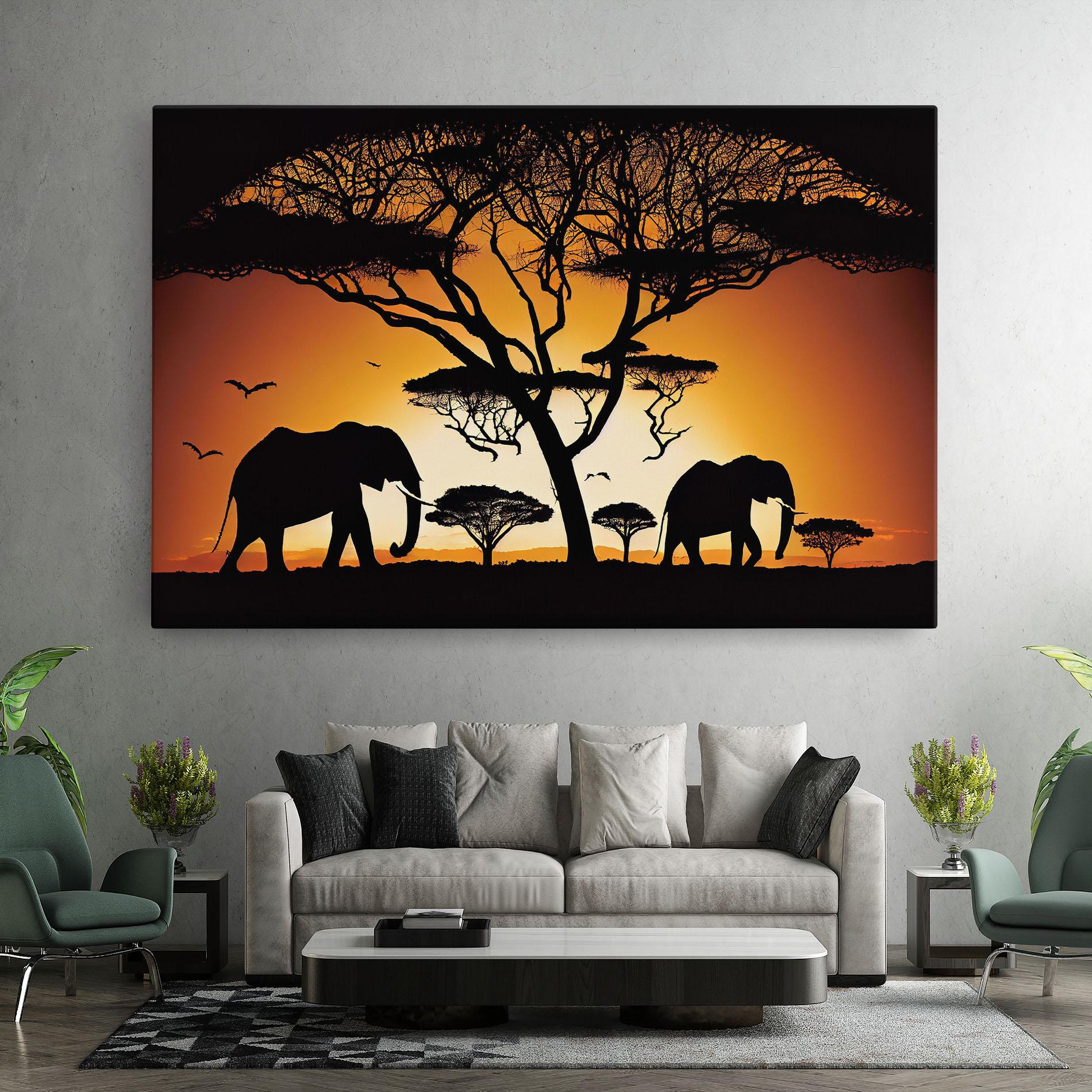 Vászonkép Sunset Silhouette mockup 7