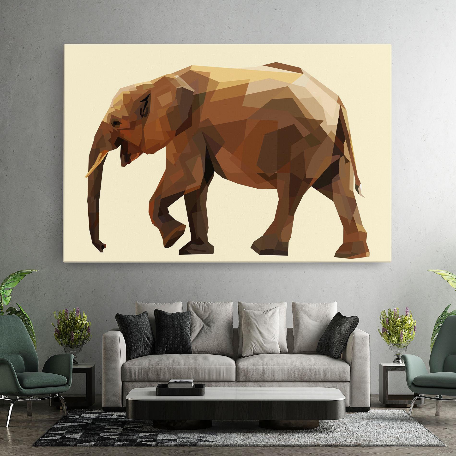 Vászonkép Walking Elephant Cream mockup 7