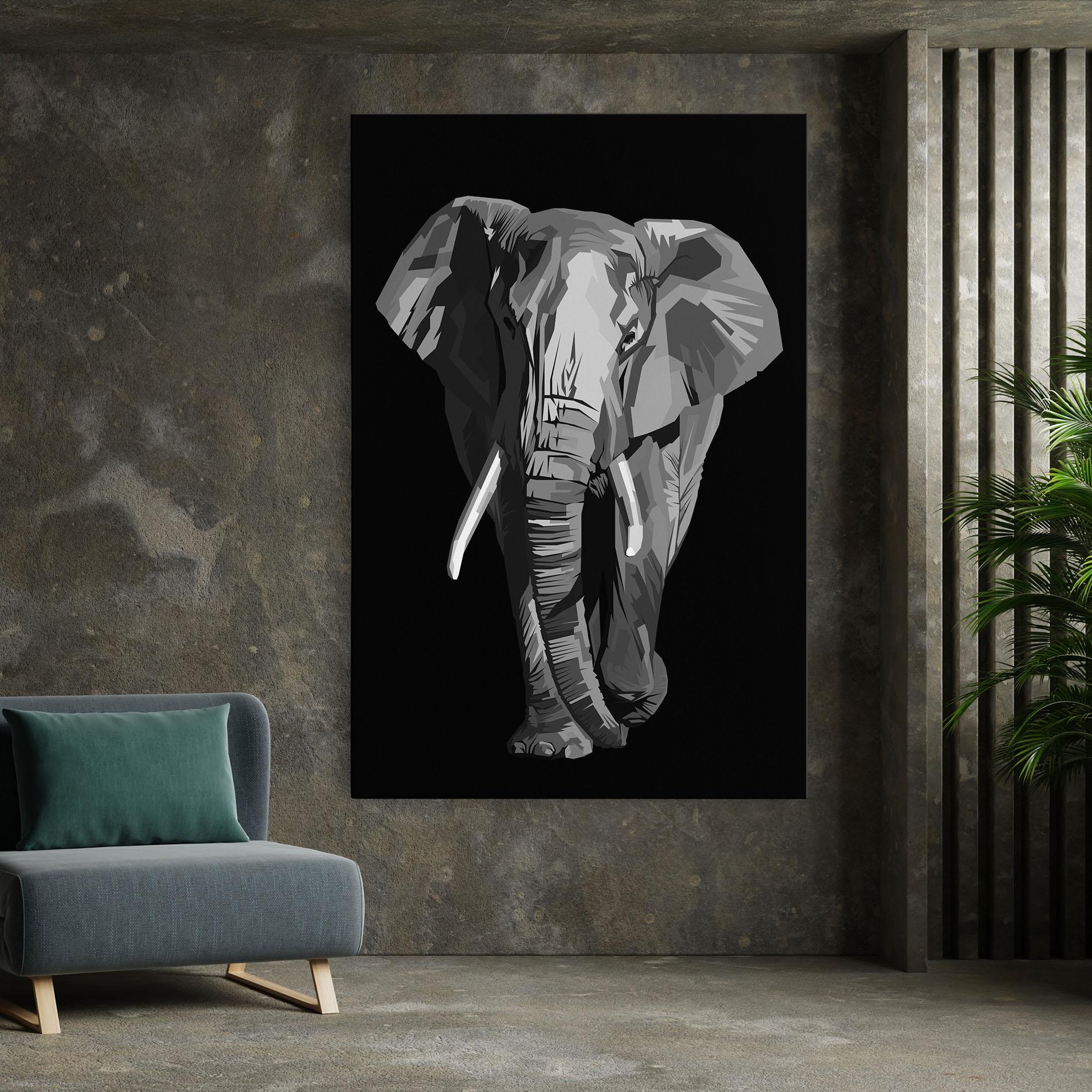 Vászonkép Beautiful Grey Elephant mockup 7