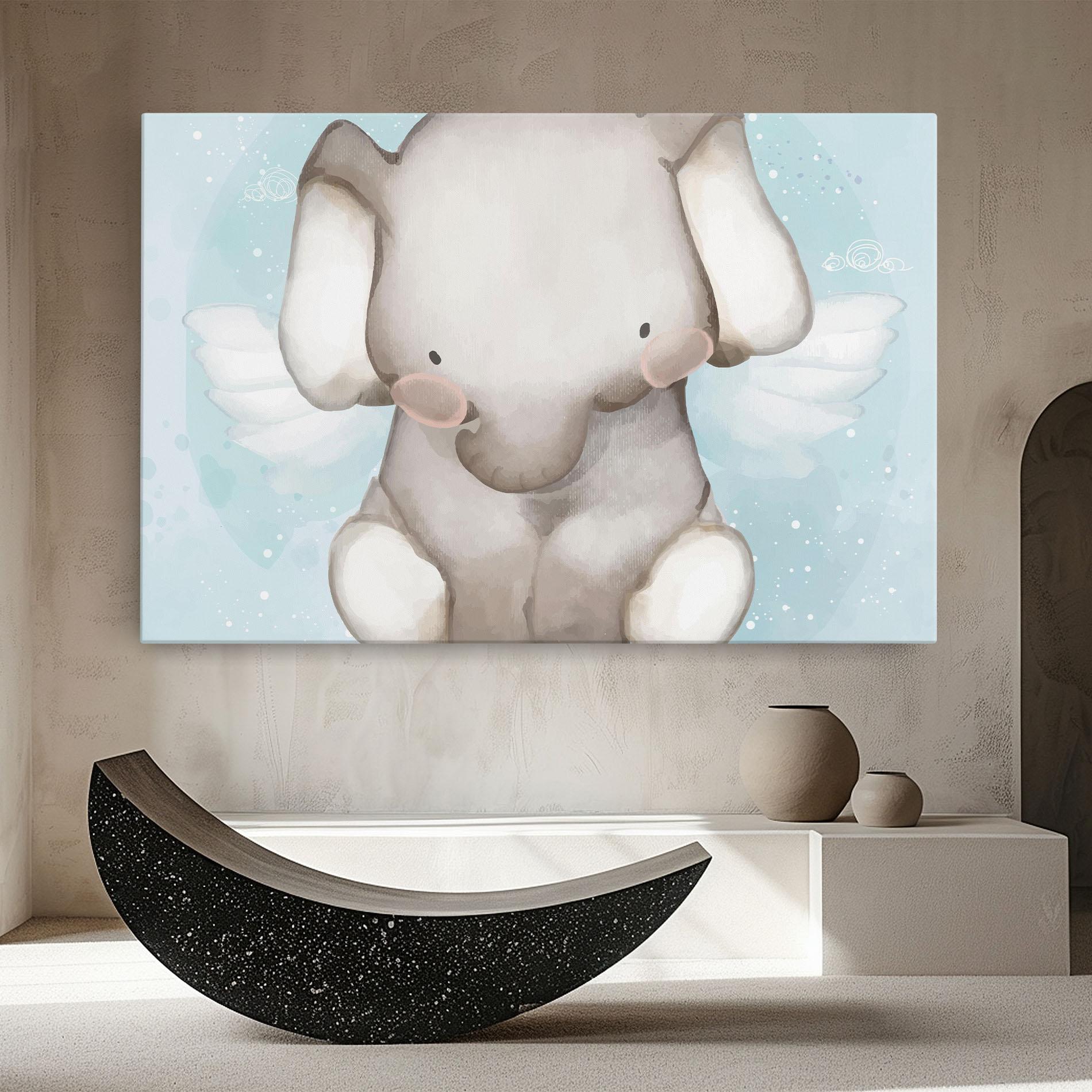 Vászonkép Elephant On Blue mockup 8