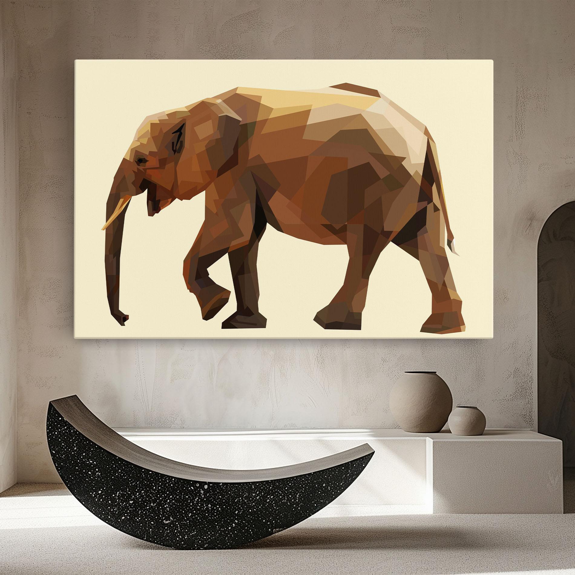 Vászonkép Walking Elephant Cream mockup 8