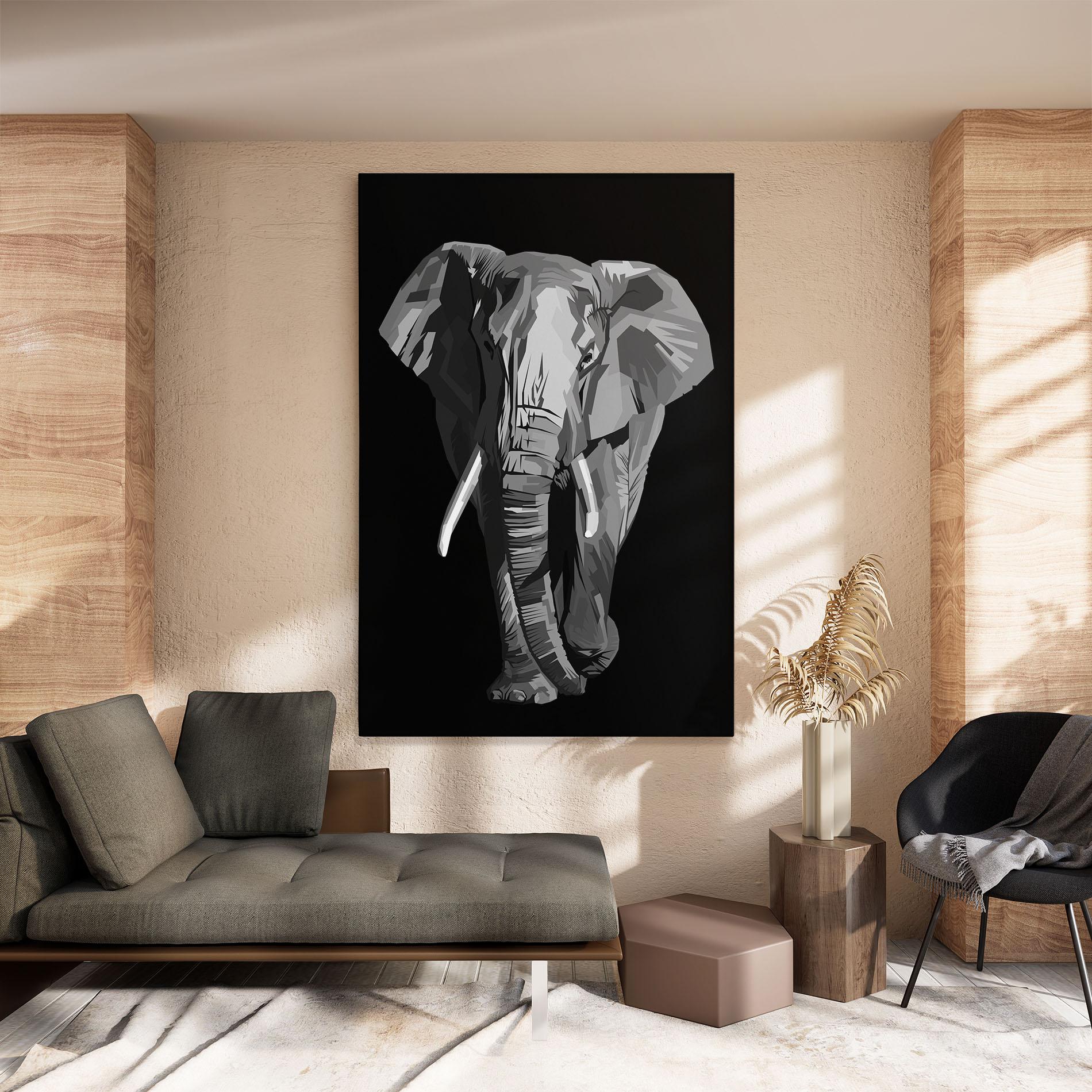 Vászonkép Beautiful Grey Elephant mockup 8