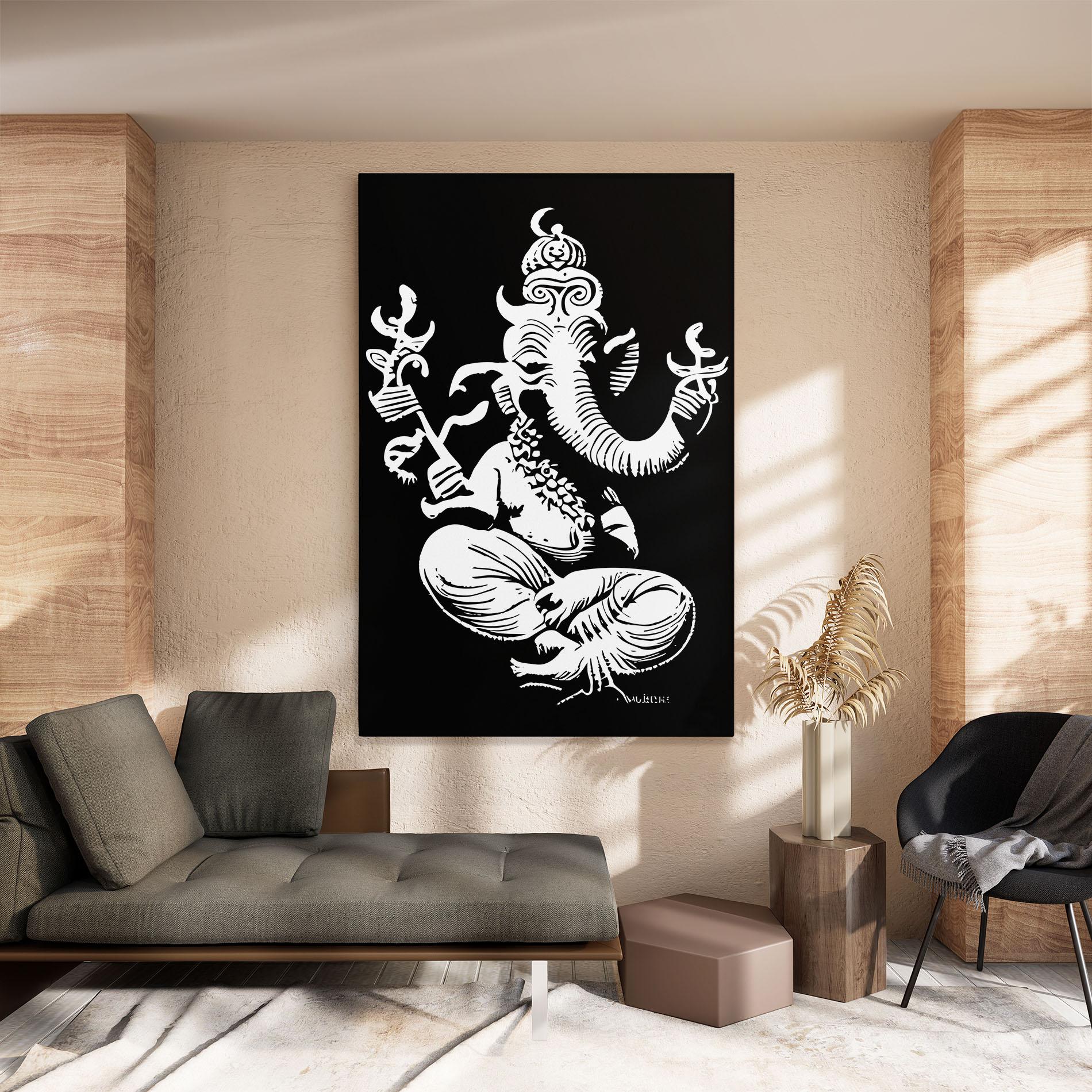 Vászonkép Black And White Ganesha mockup 8