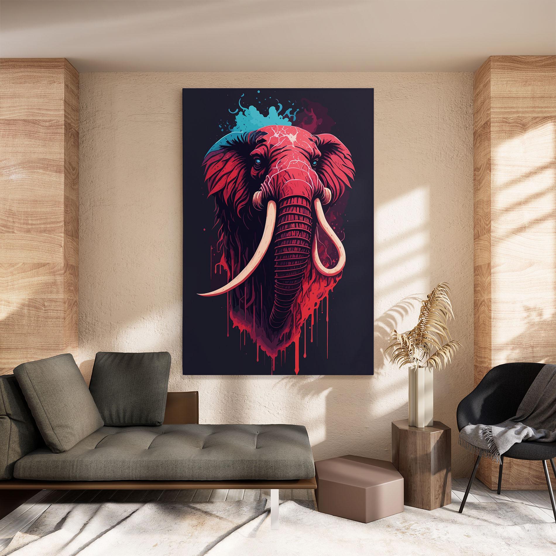 Vászonkép Blue Red Elephant mockup 8