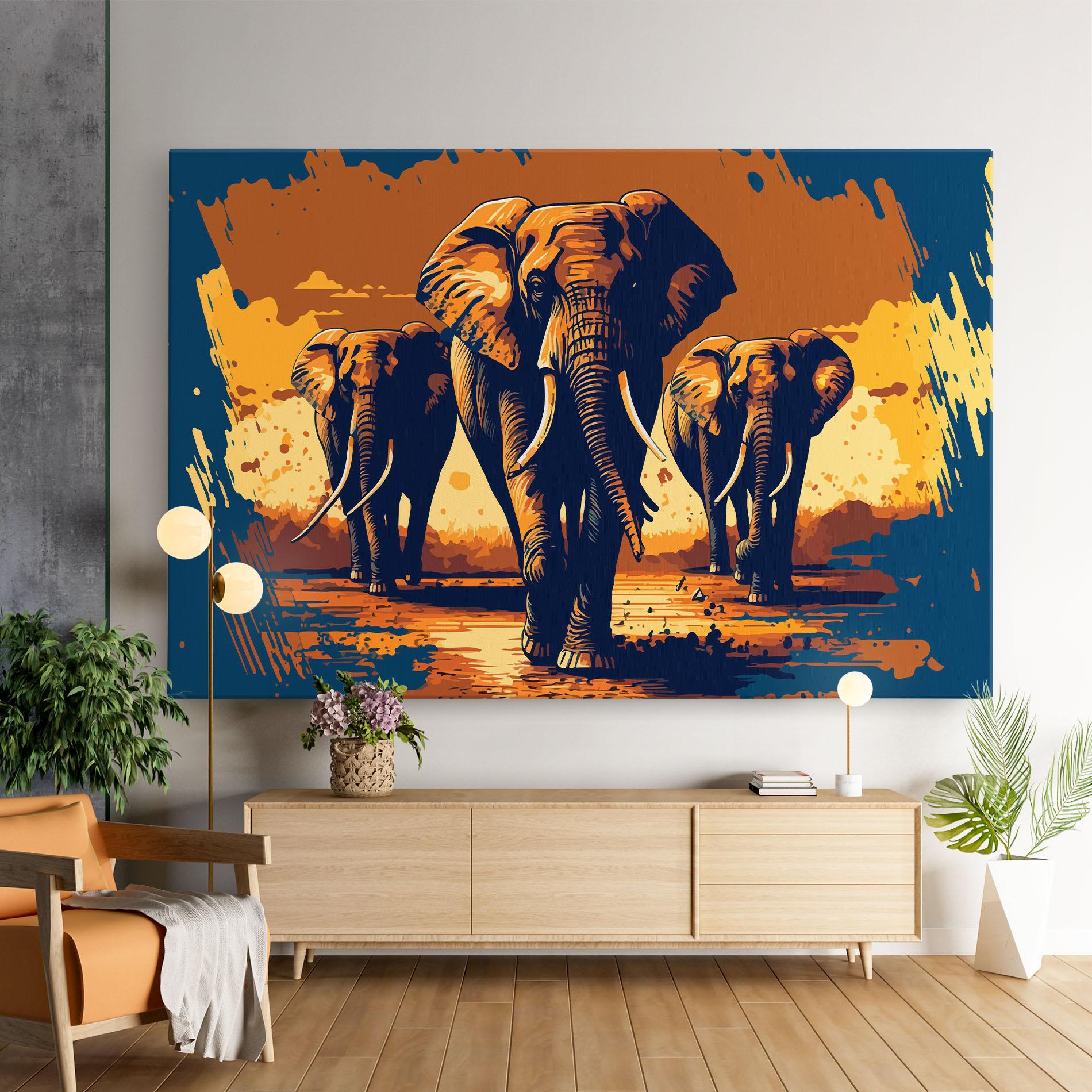 Vászonkép 3 Elephants mockup 9