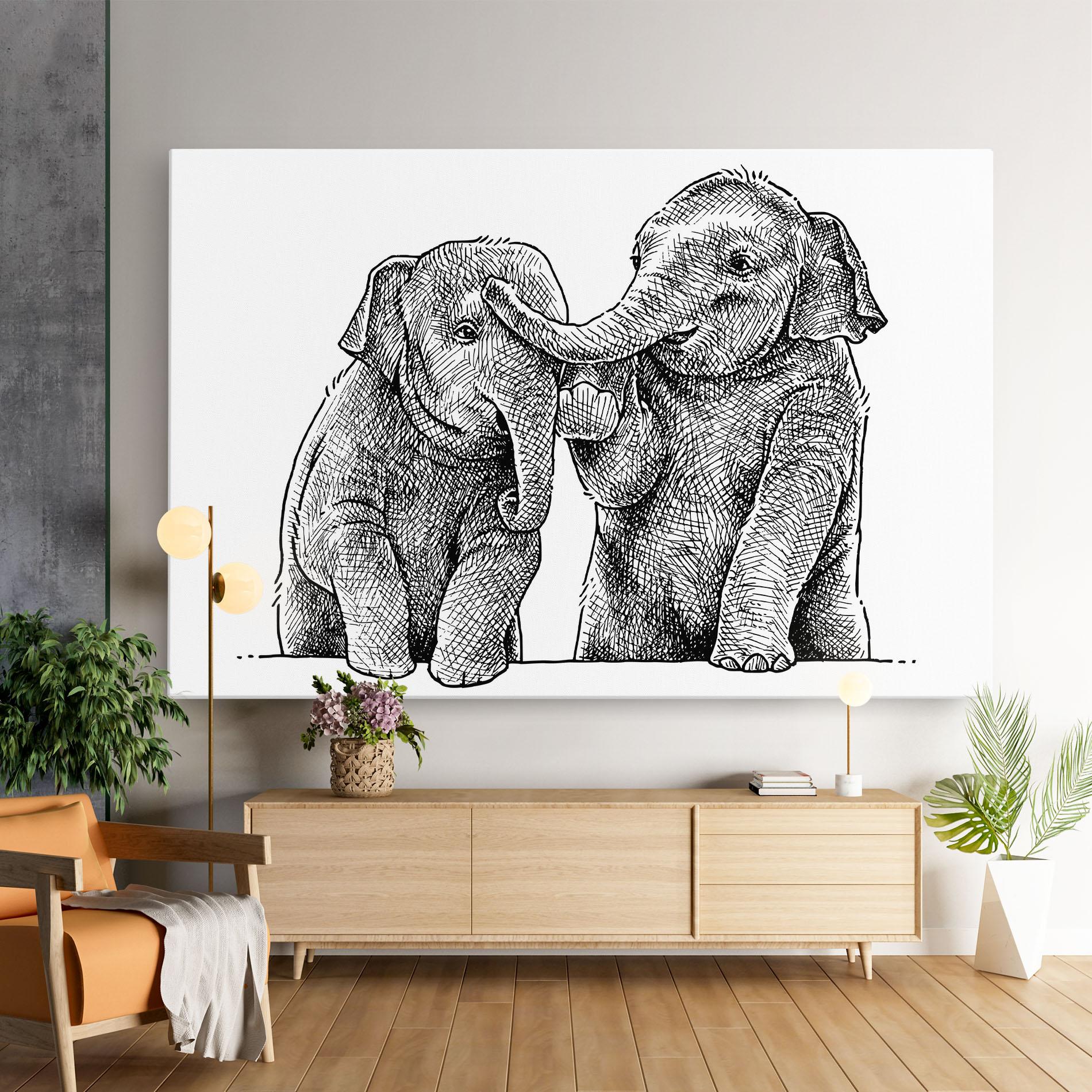 Vászonkép Baby Elephants mockup 9