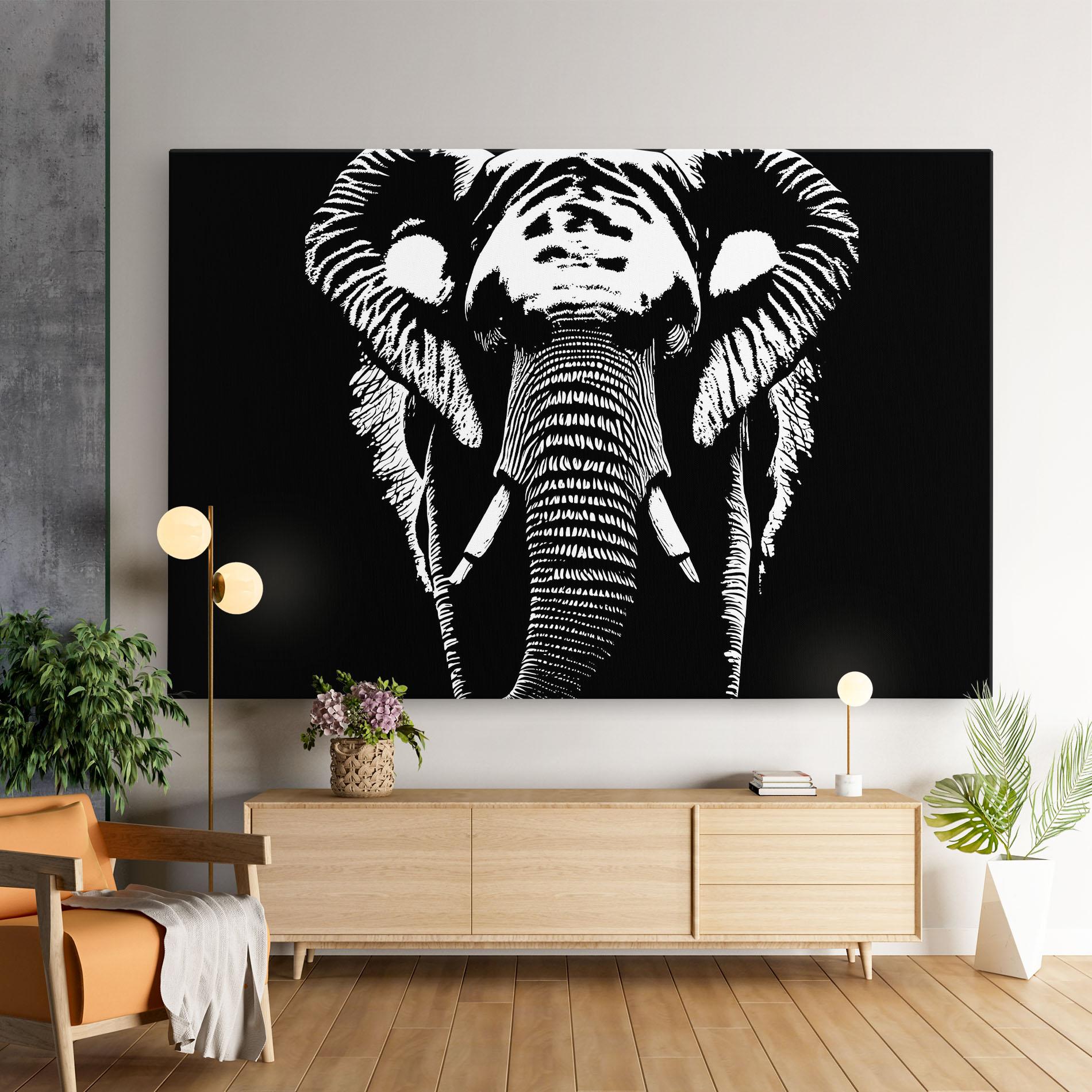 Vászonkép Elephant Drawing mockup 9