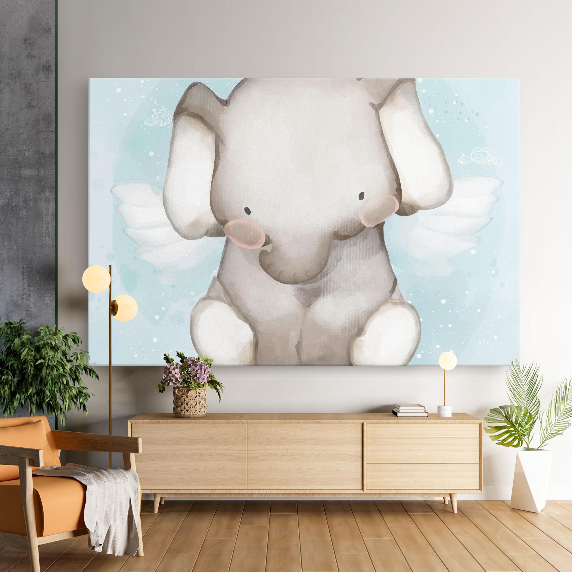 Vászonkép Elephant On Blue mockup 9