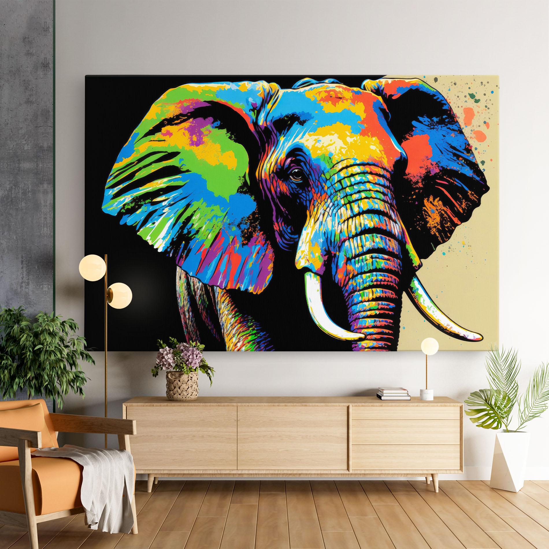 Vászonkép Elephant Portrait mockup 9