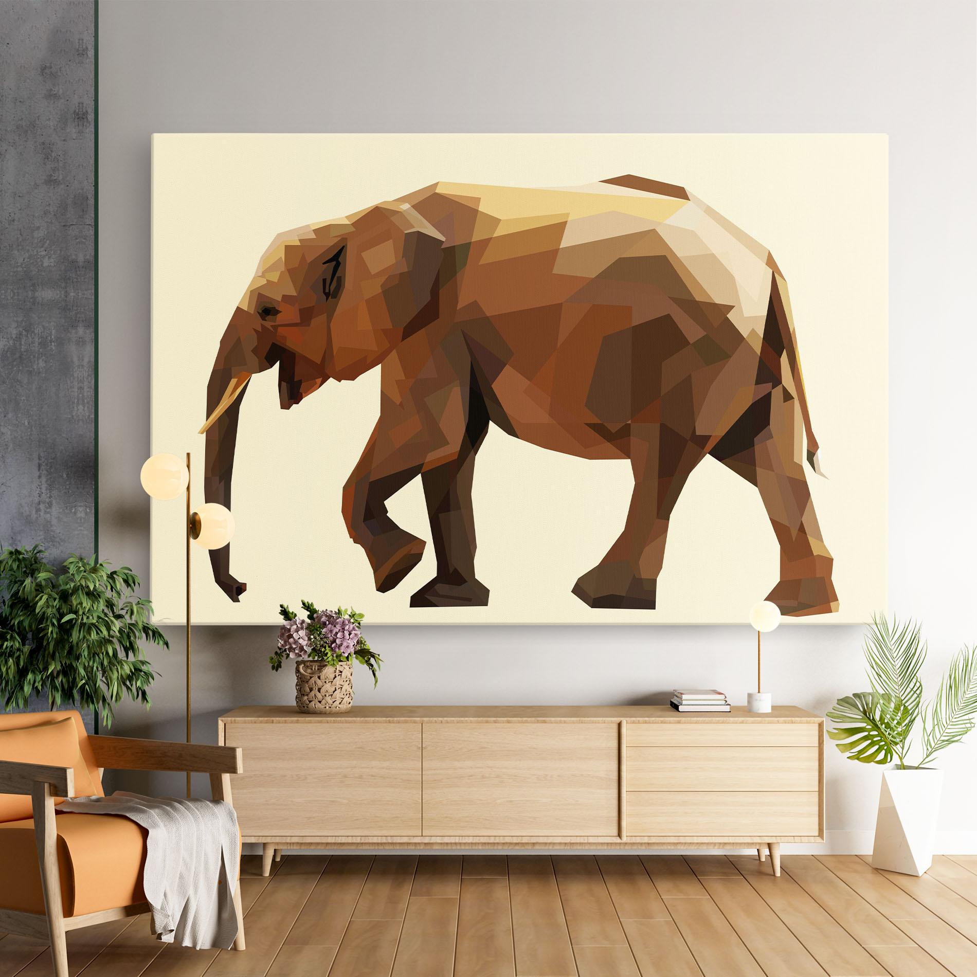 Vászonkép Walking Elephant Cream mockup 9
