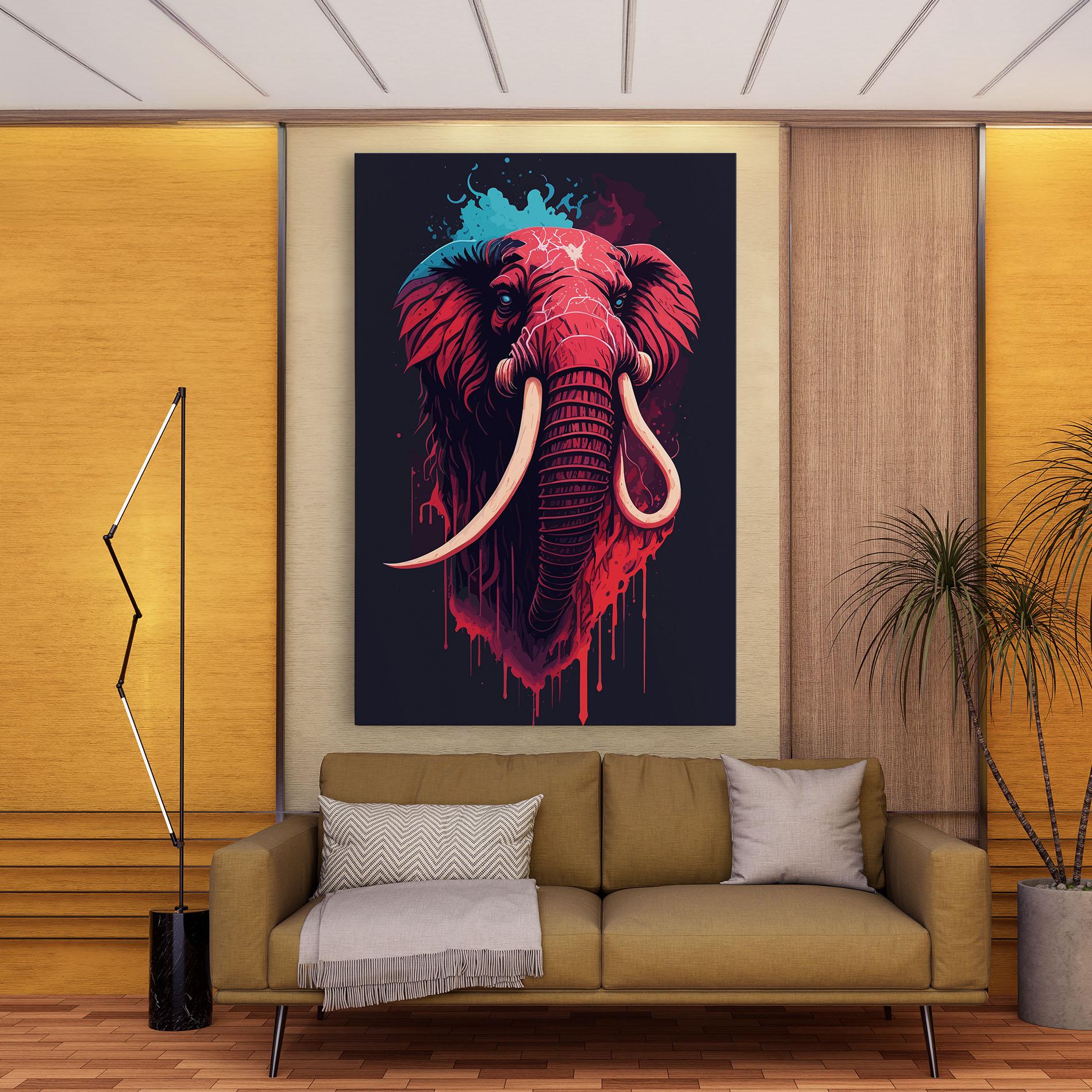 Vászonkép Blue Red Elephant mockup 9