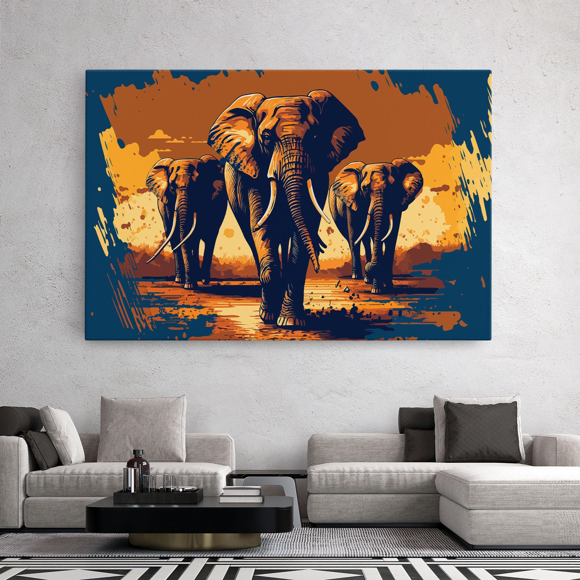 Vászonkép 3 Elephants mockup 2