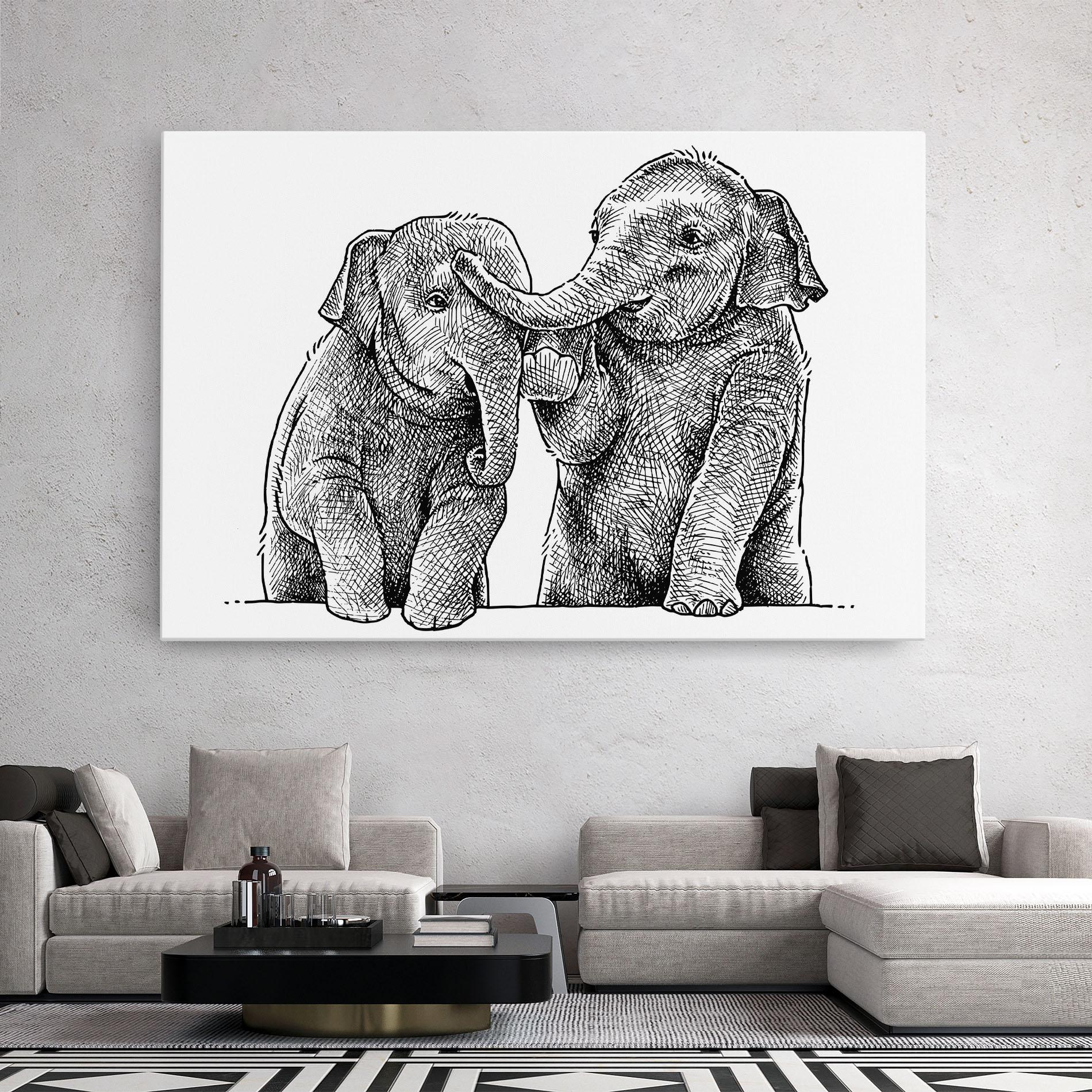 Vászonkép Baby Elephants mockup 2