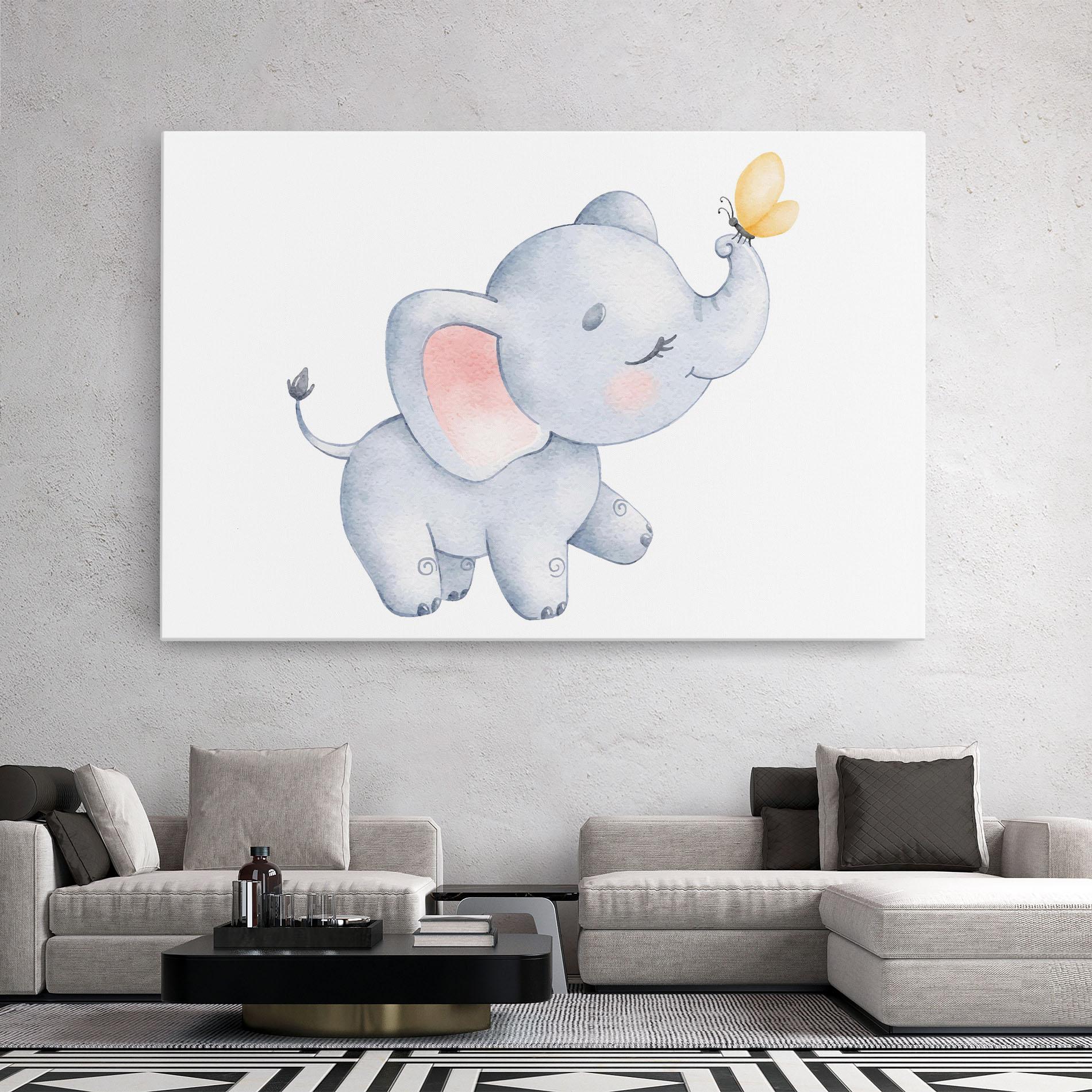 Vászonkép Elephant Butterfly mockup 2