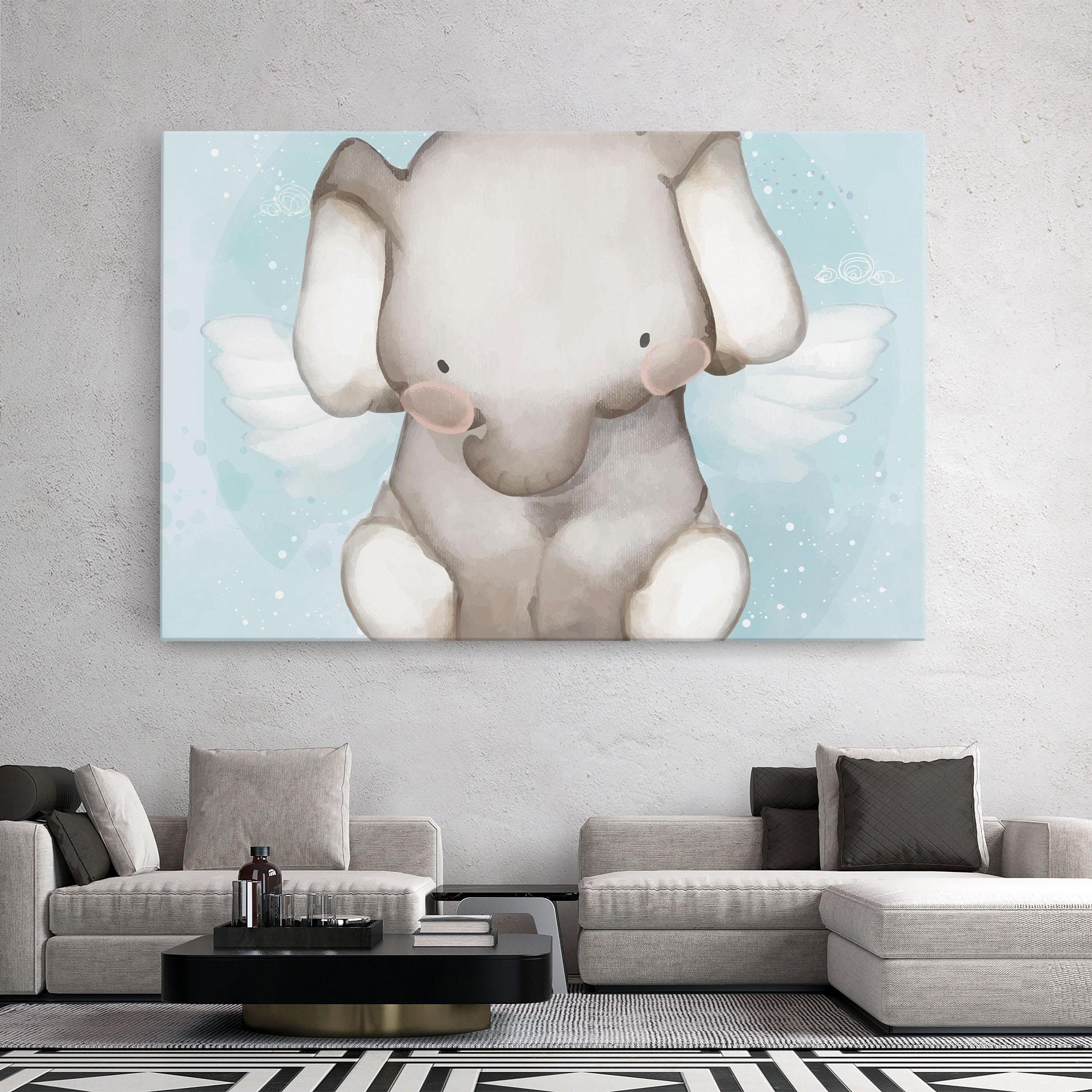 Vászonkép Elephant On Blue mockup 2