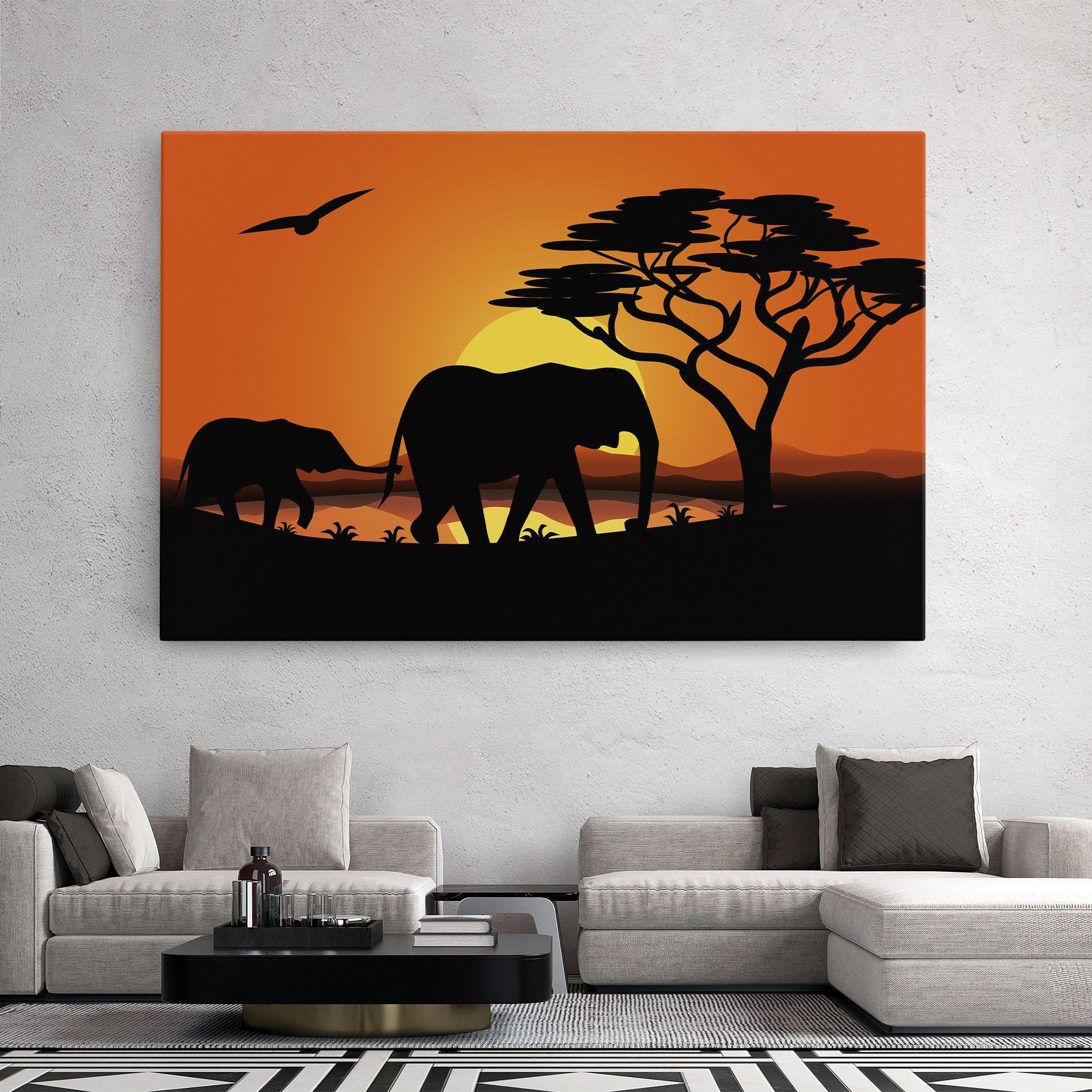 Vászonkép Elephant Sunset mockup 2