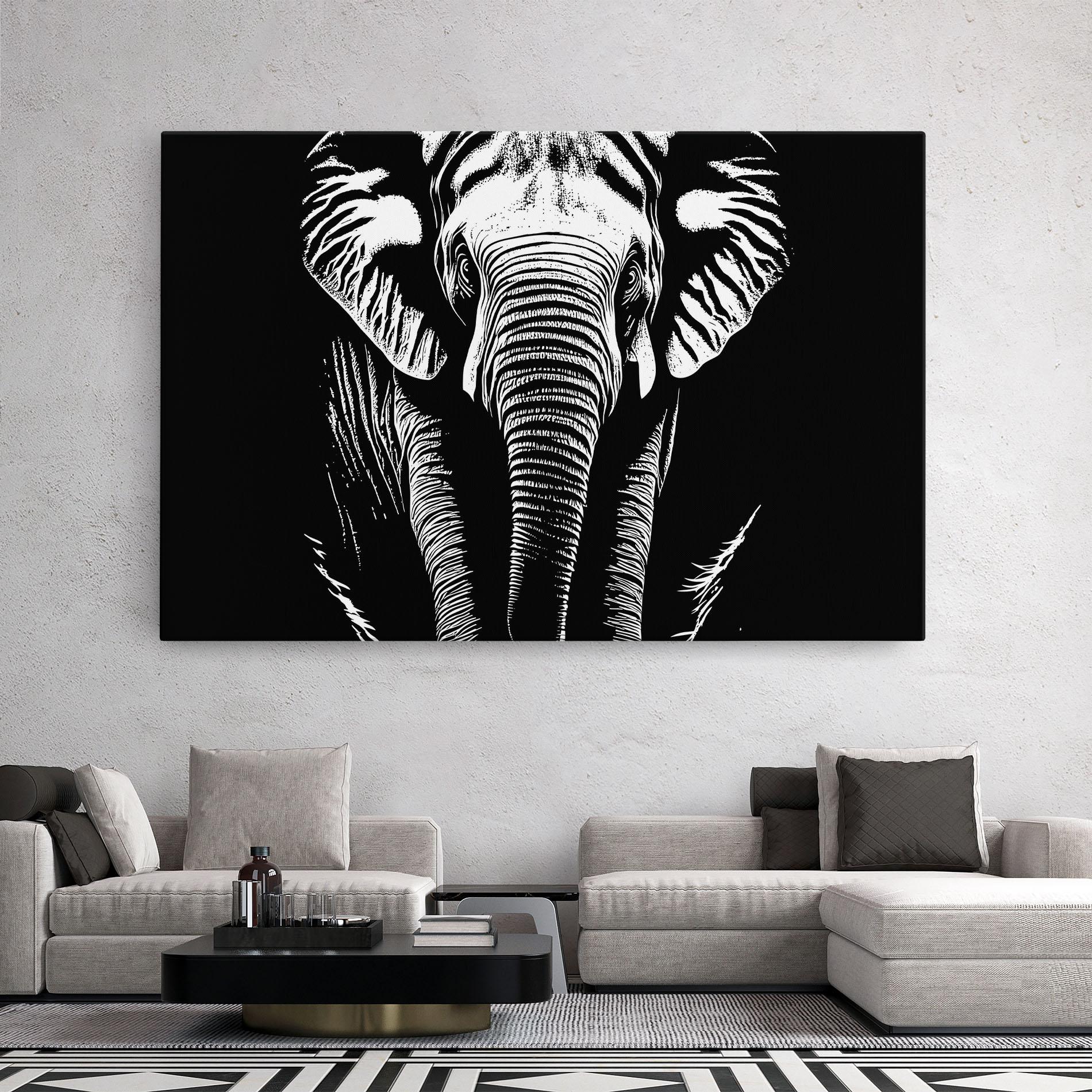 Vászonkép Elephant White Head mockup 2