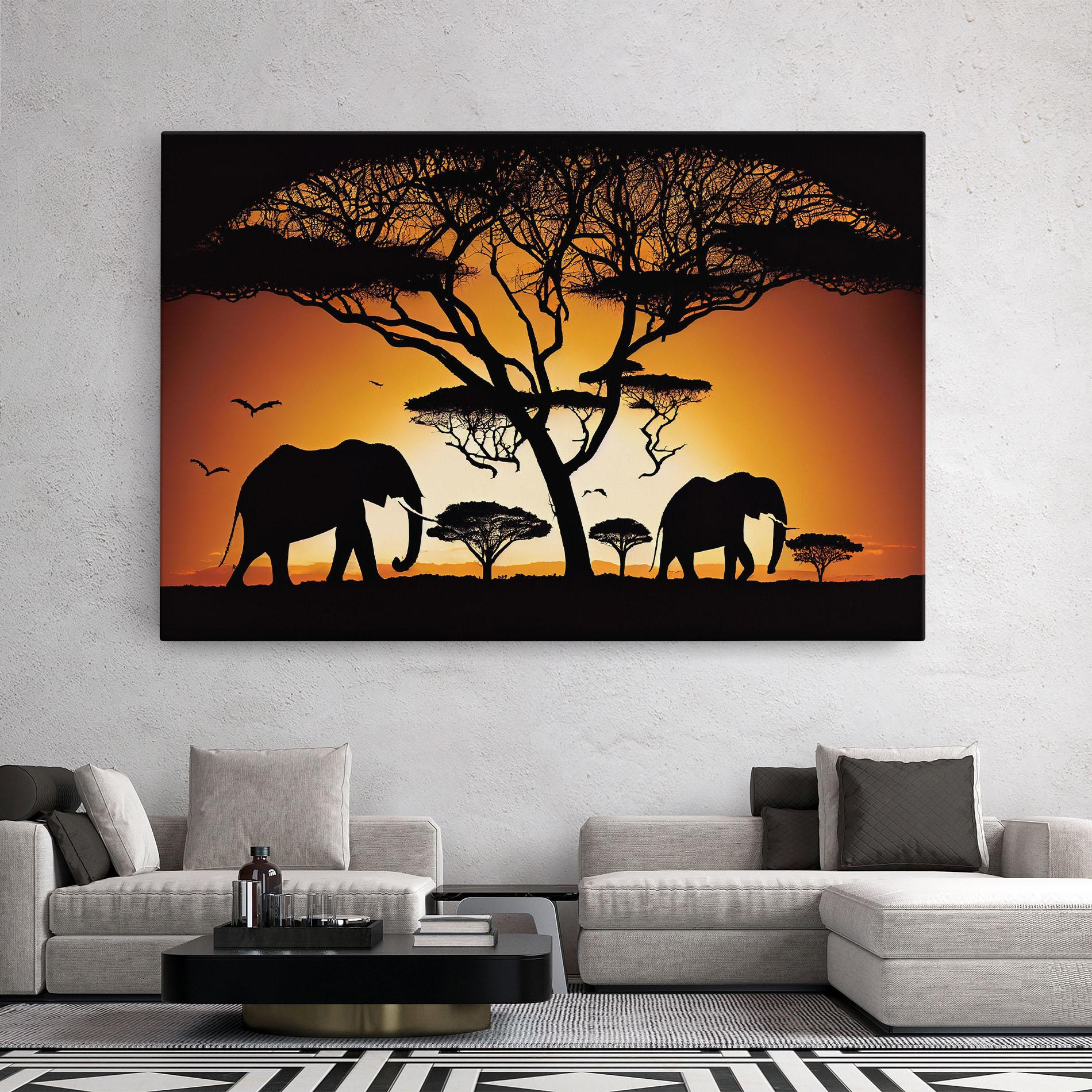 Vászonkép Sunset Silhouette mockup 2