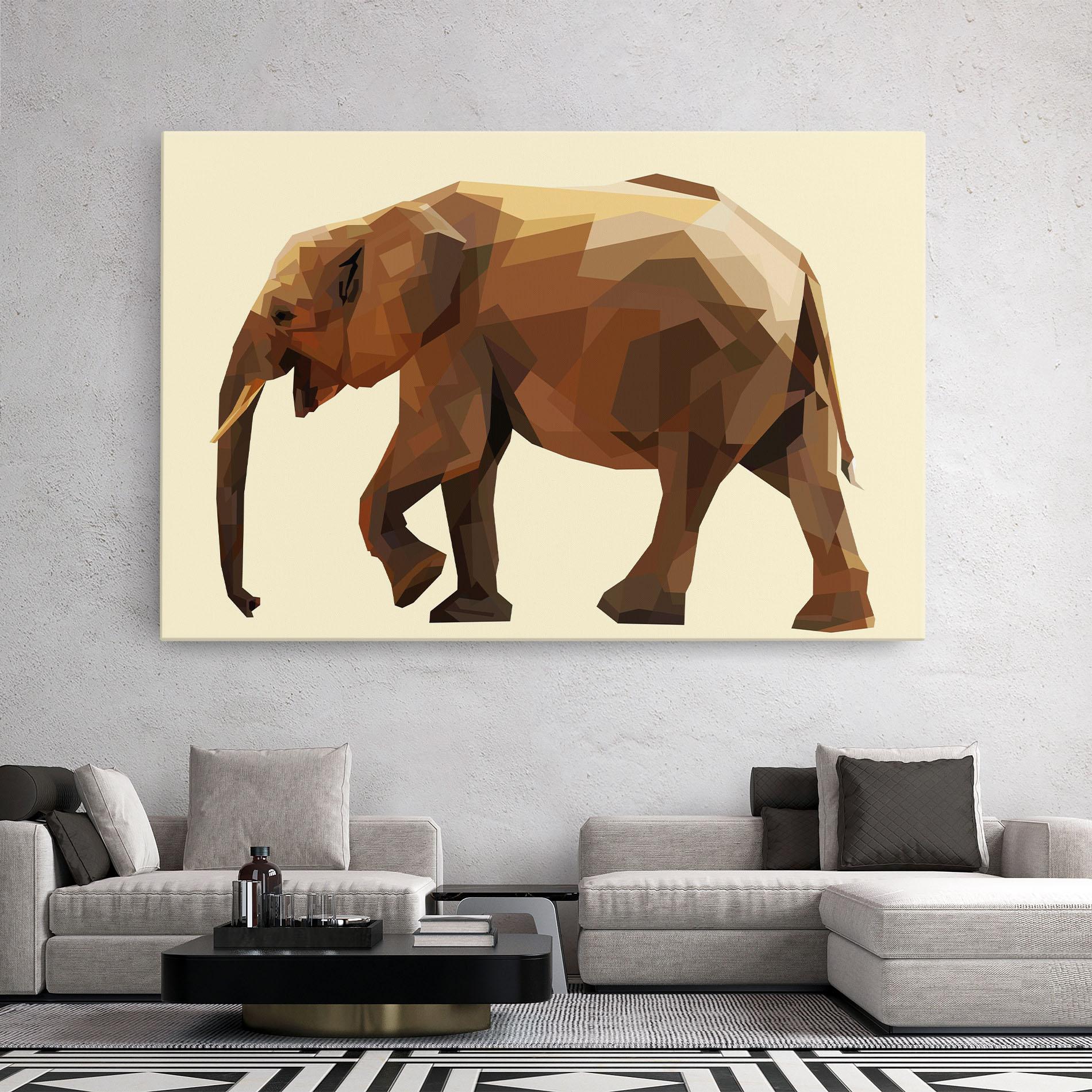 Vászonkép Walking Elephant Cream mockup 2