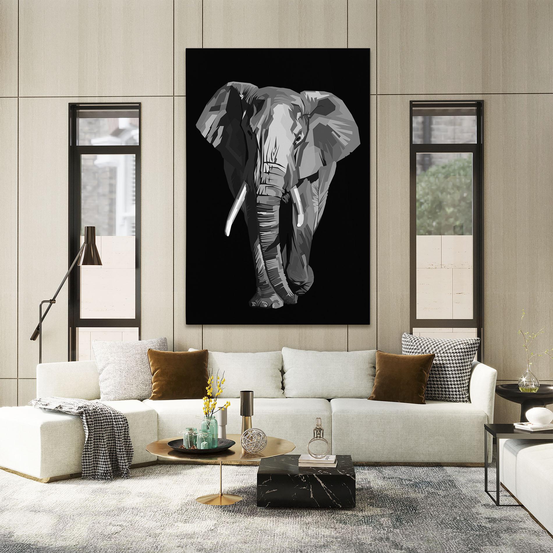 Vászonkép Beautiful Grey Elephant mockup 2