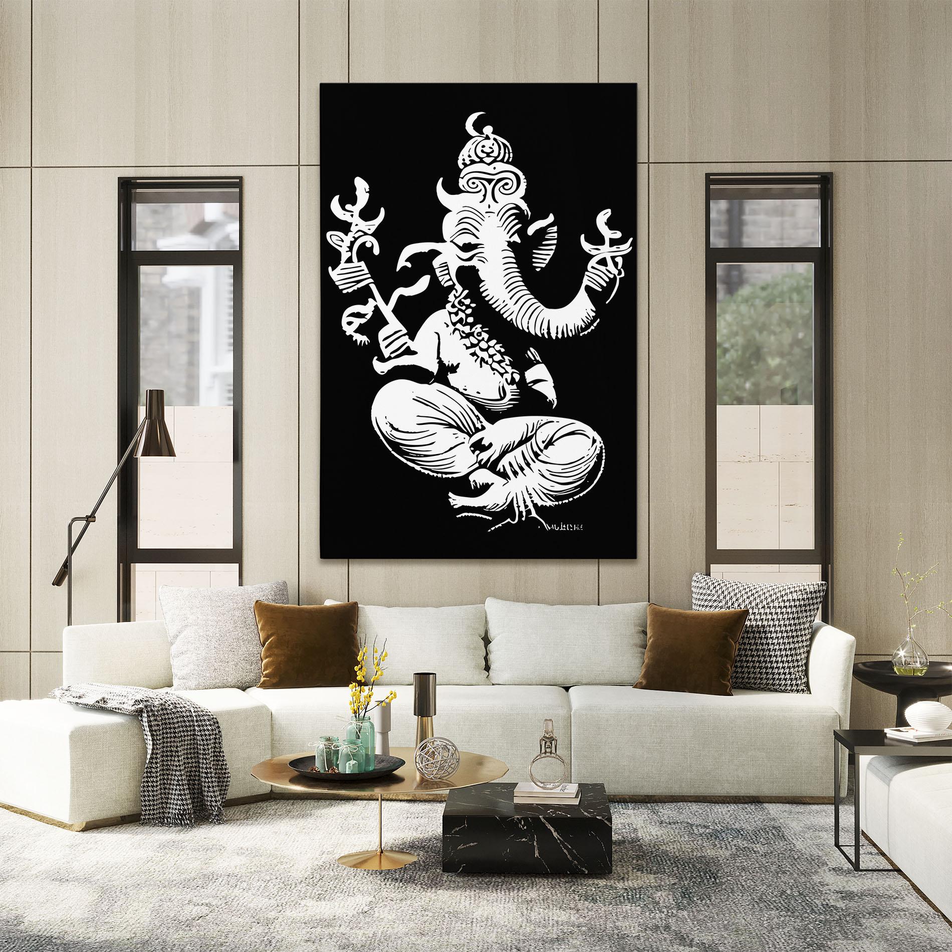 Vászonkép Black And White Ganesha mockup 2