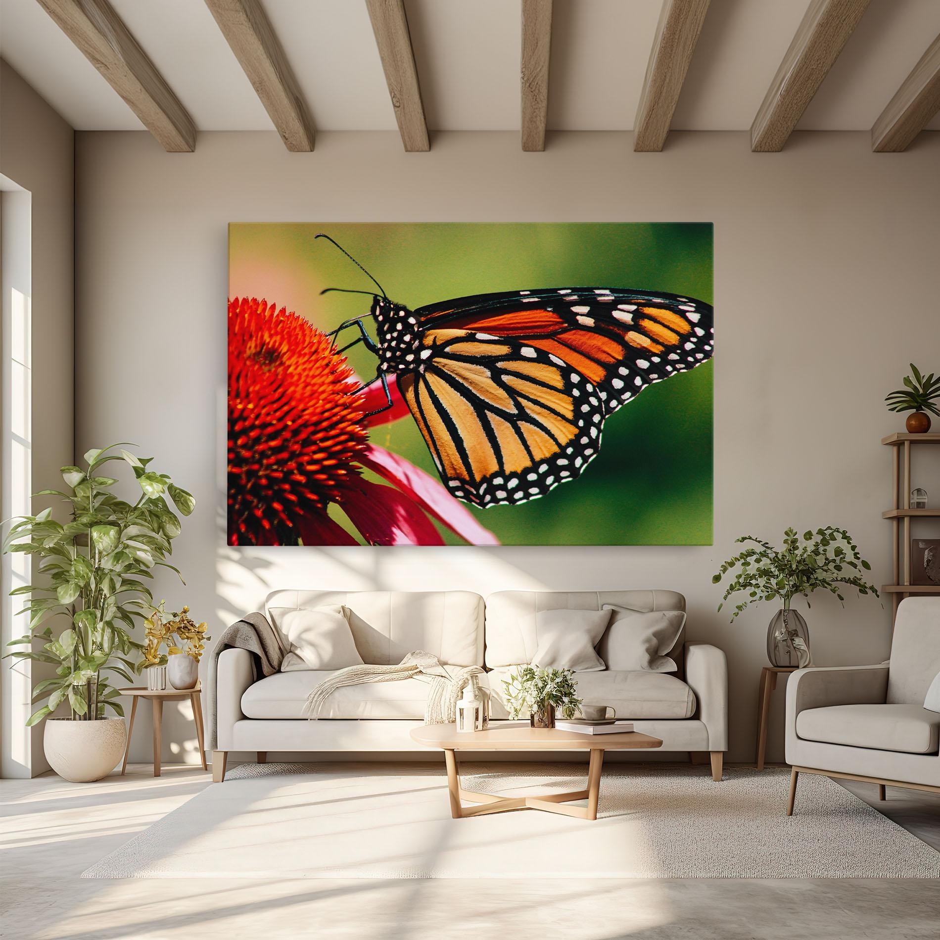 Vászonkép Big Orange Butterfly mockup 6