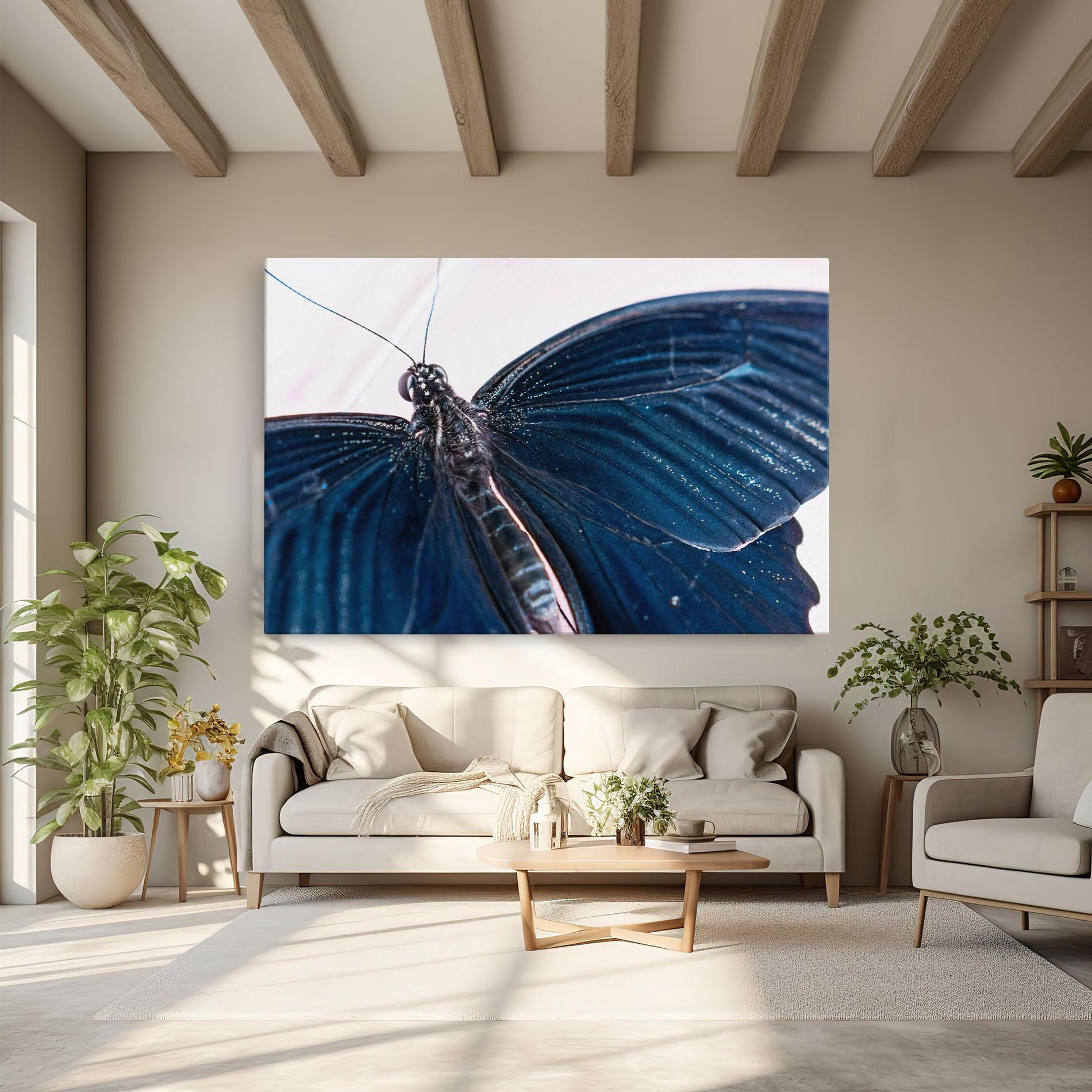 Vászonkép Blue Butterfly mockup 6