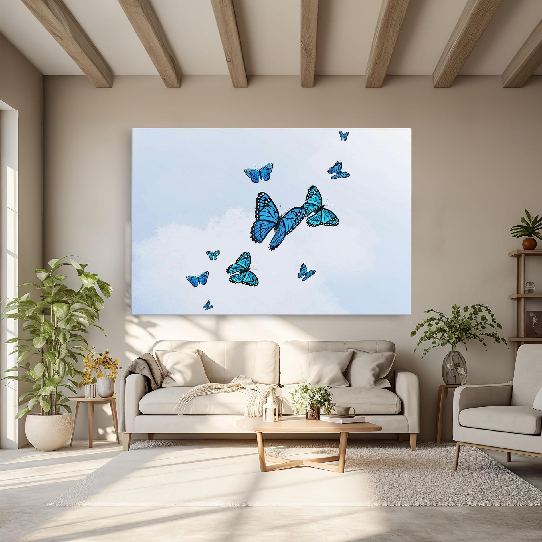 Vászonkép Blue Sky Butterfly mockup 6