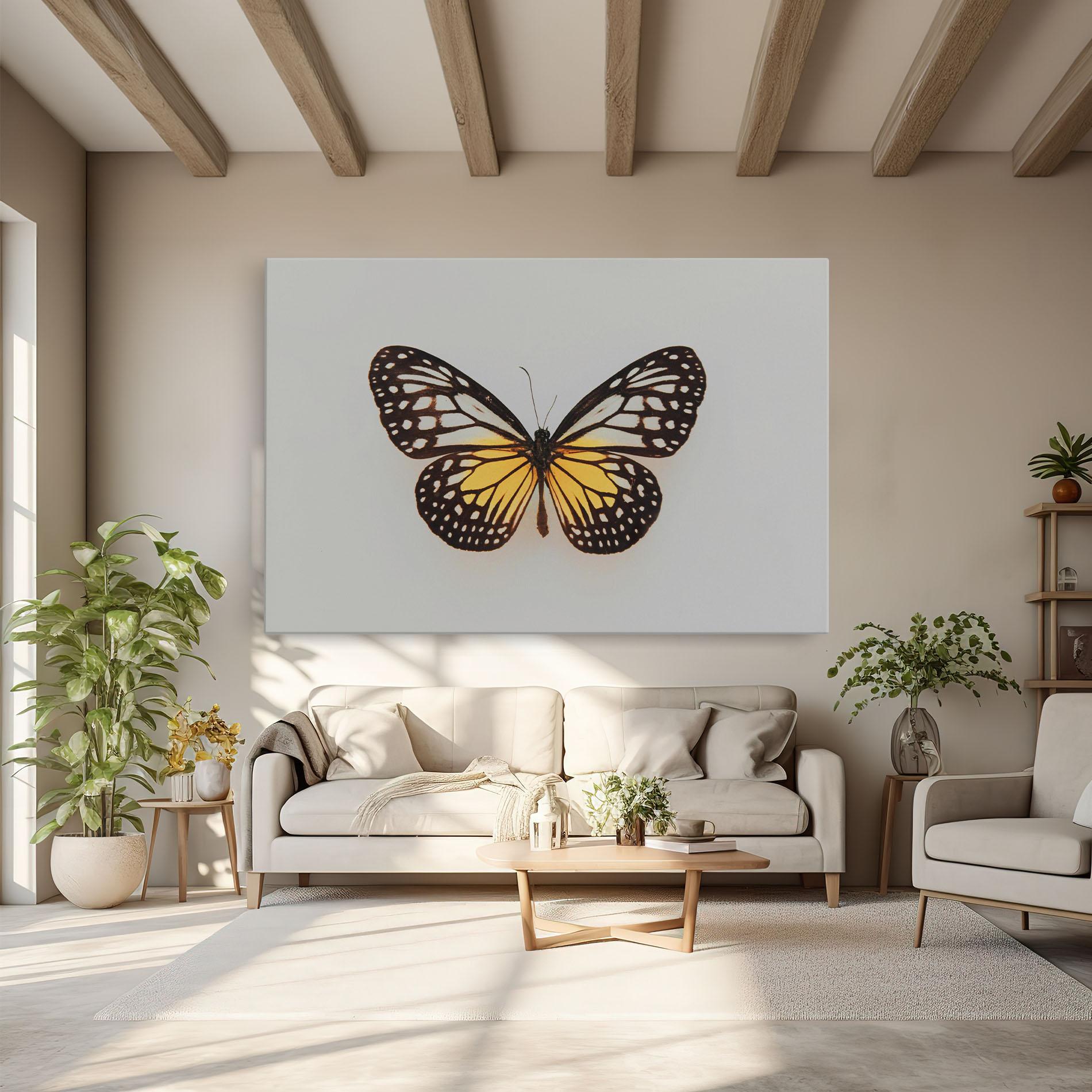 Vászonkép Butterfly On Grey mockup 6