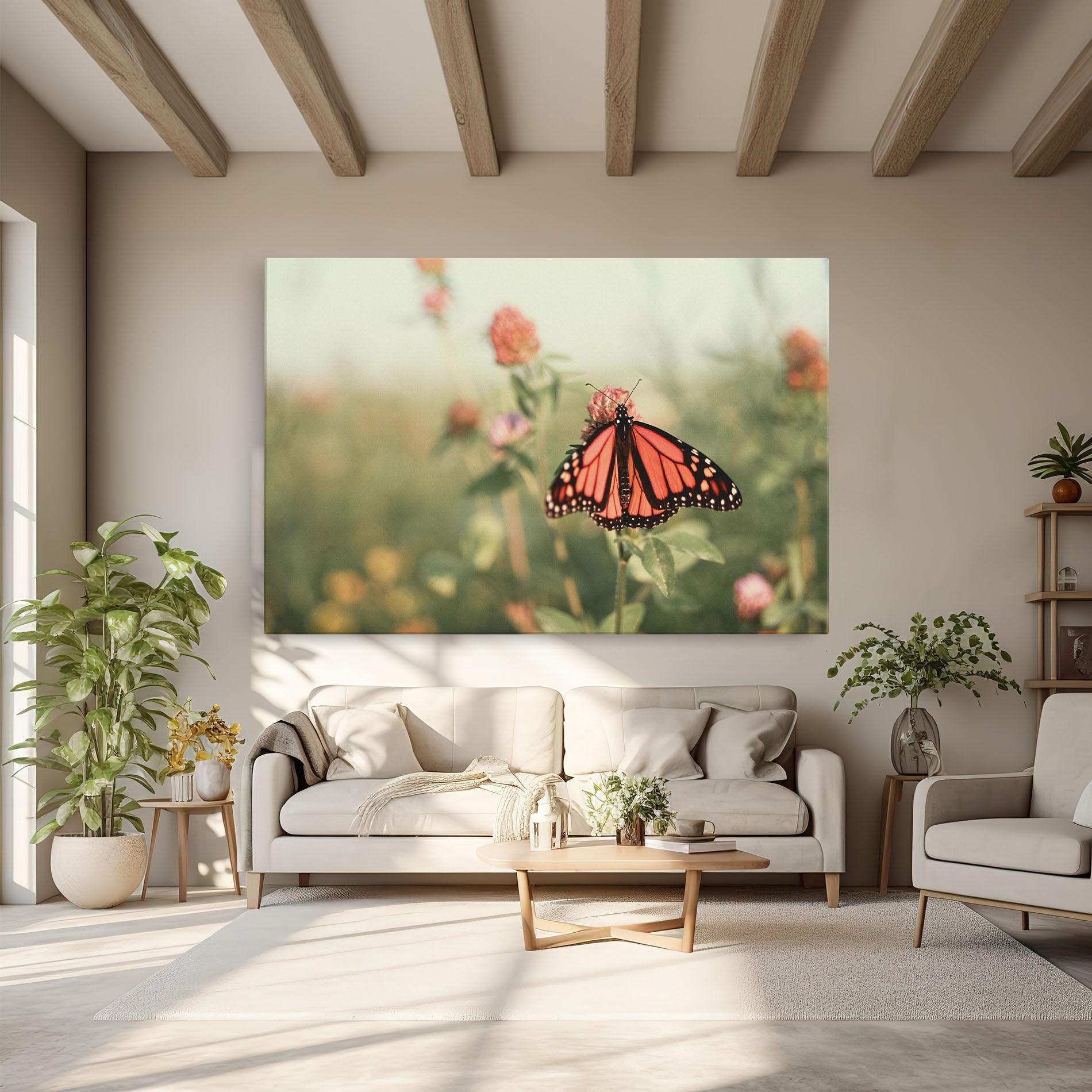 Vászonkép Light Red Butterfly mockup 6