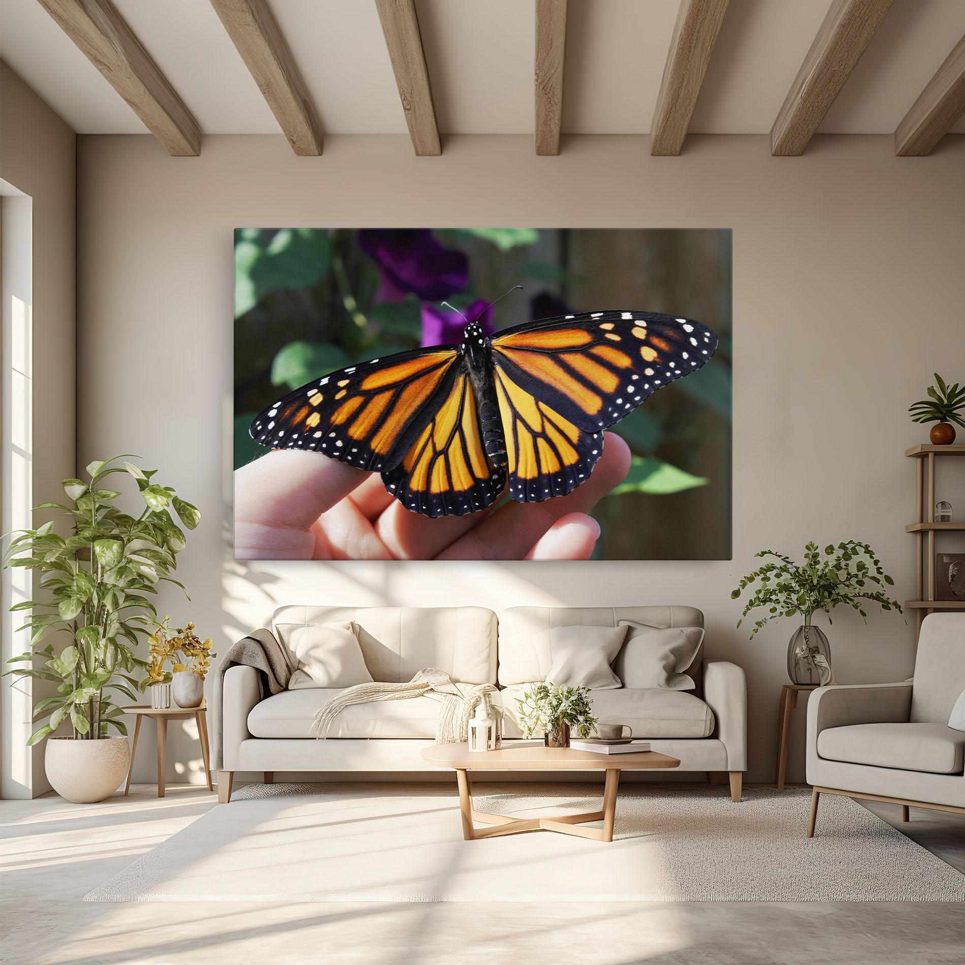 Vászonkép Open Orange Butterfly mockup 6