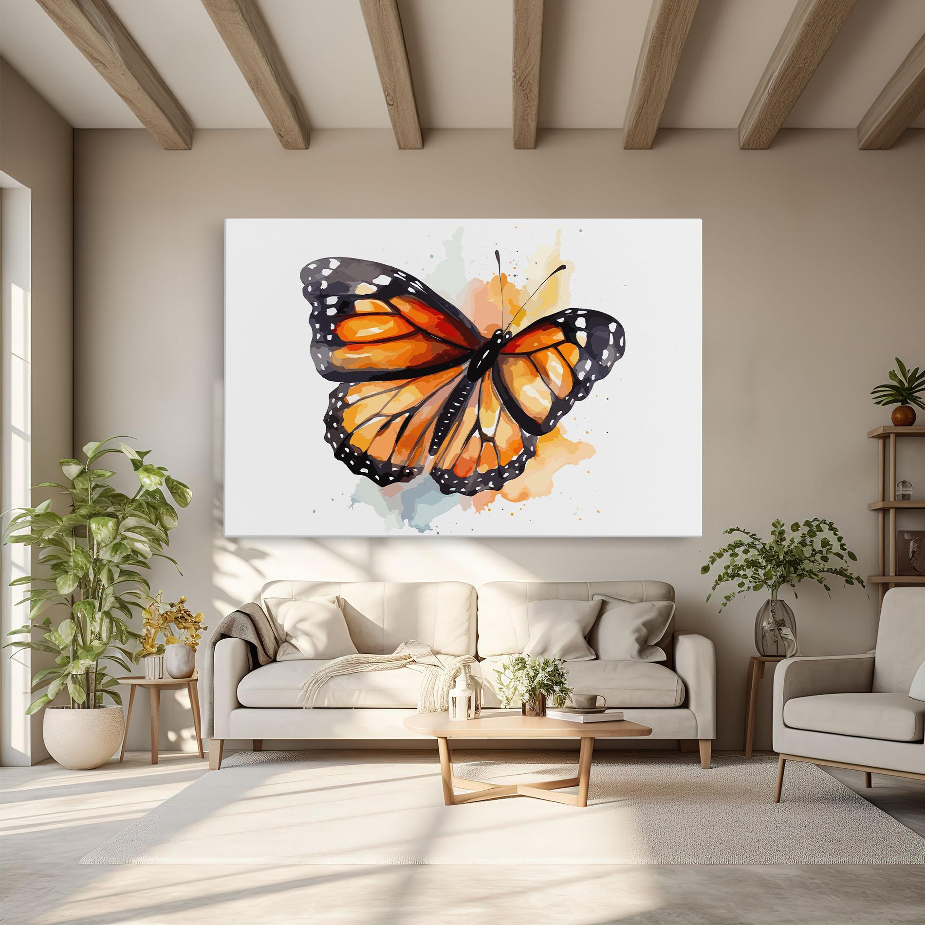 Vászonkép Orange Butterfly mockup 6