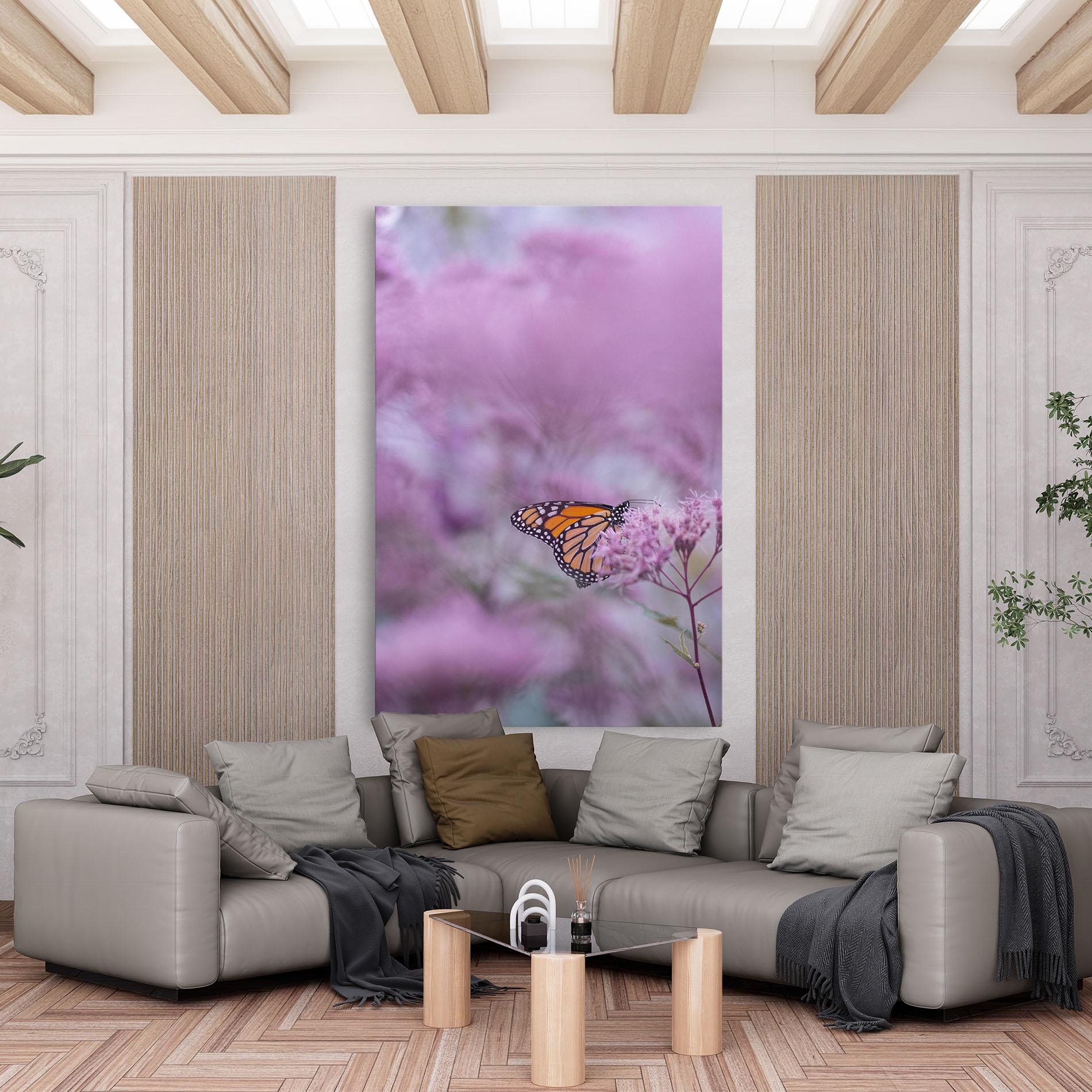 Vászonkép Purple Flower Butterfly mockup 6