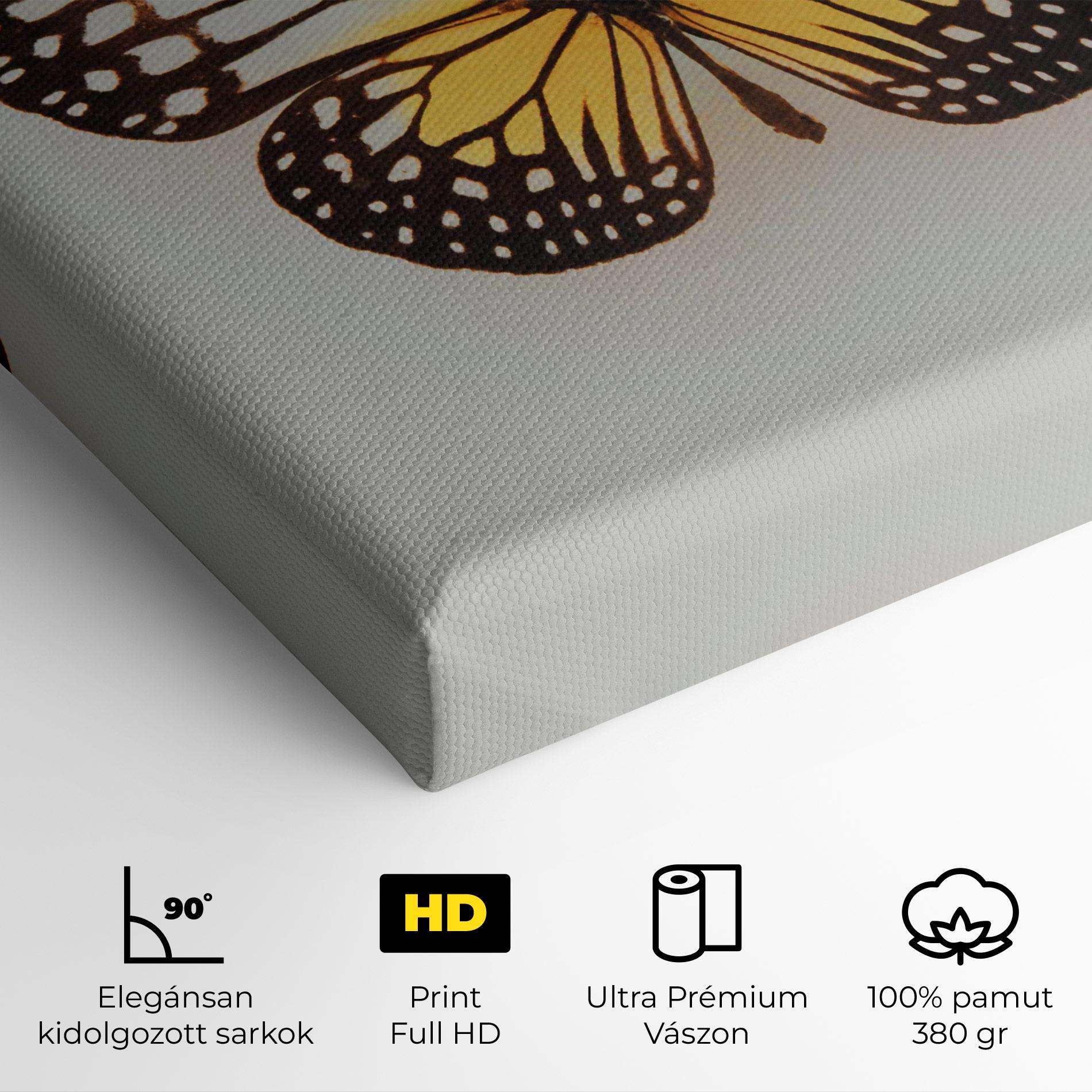 Vászonkép Butterfly On Grey mockup 4