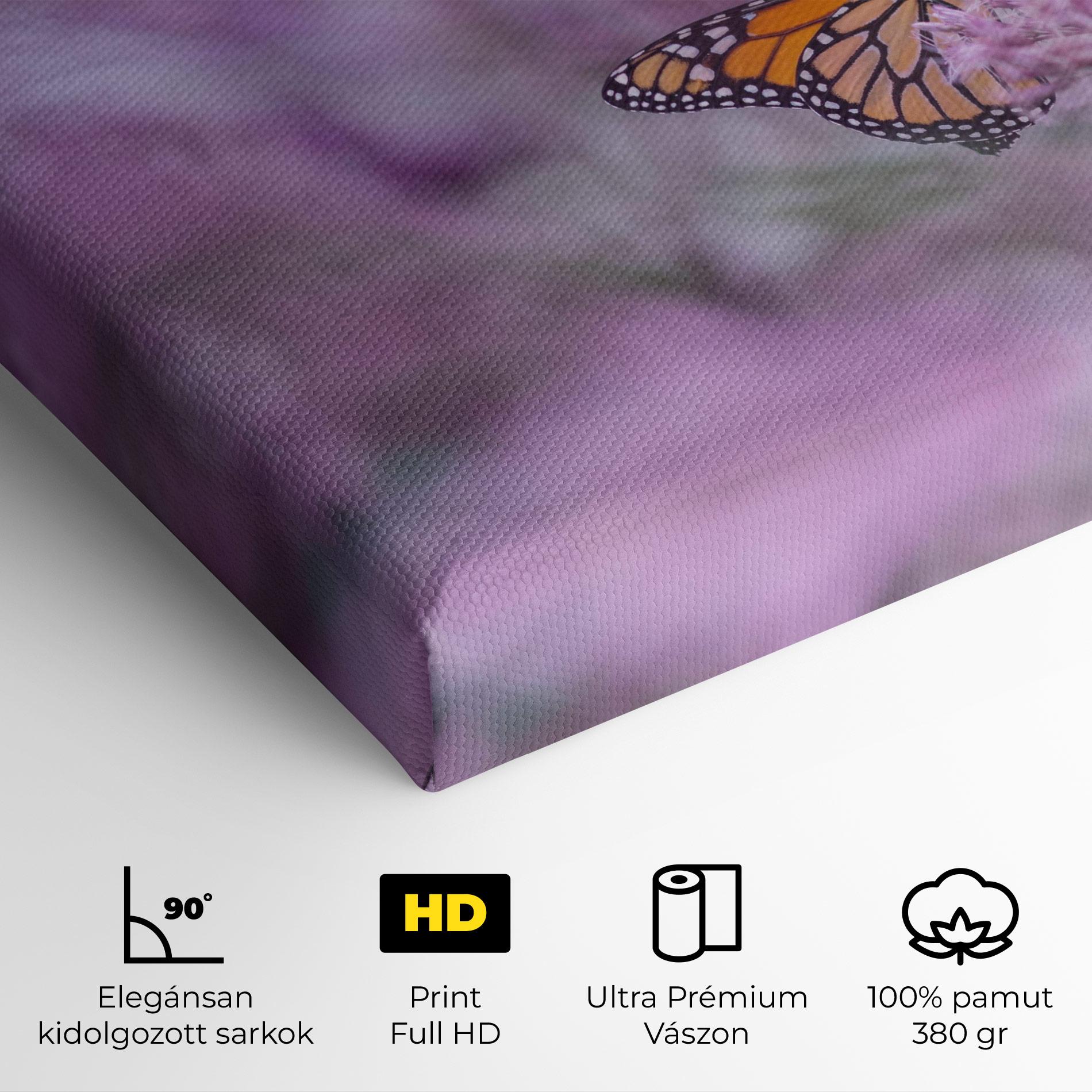 Vászonkép Purple Flower Butterfly mockup 4