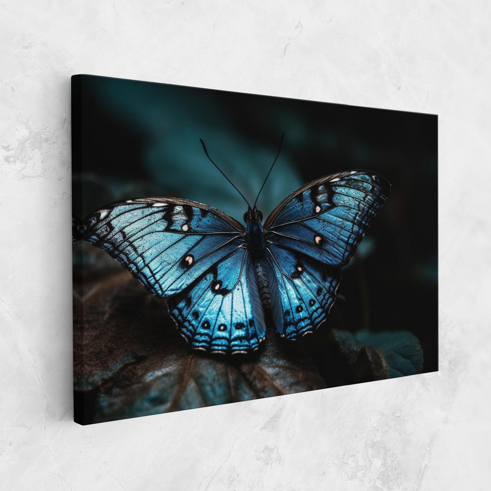 Vászonkép Dark Blue Buterfly mockup 1
