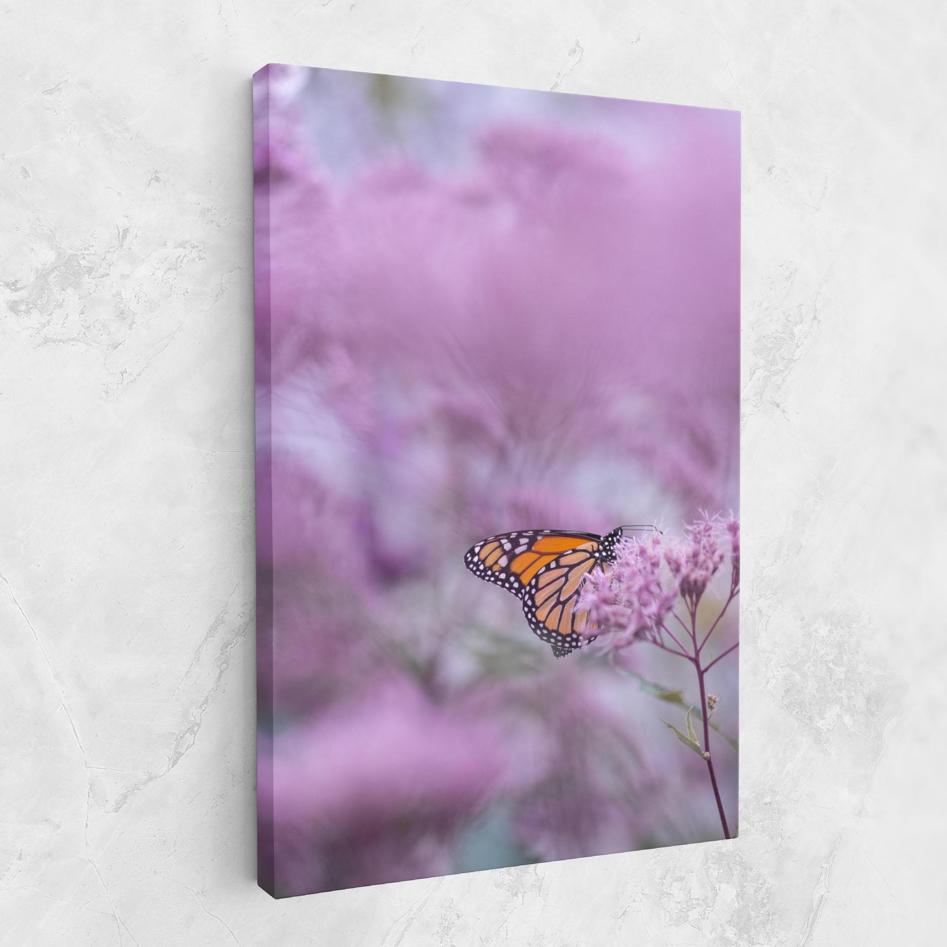 Vászonkép Purple Flower Butterfly mockup 1