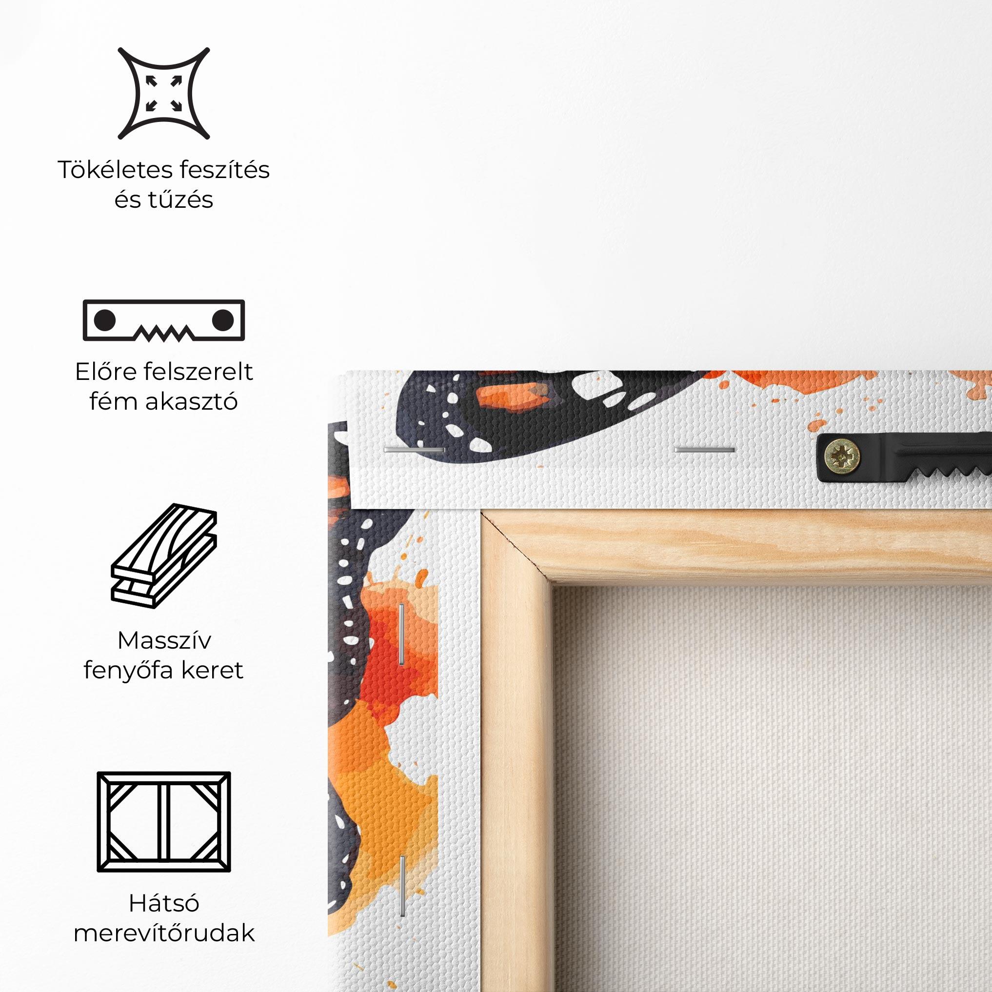 Vászonkép Orange Watercolor Butterfly mockup 5