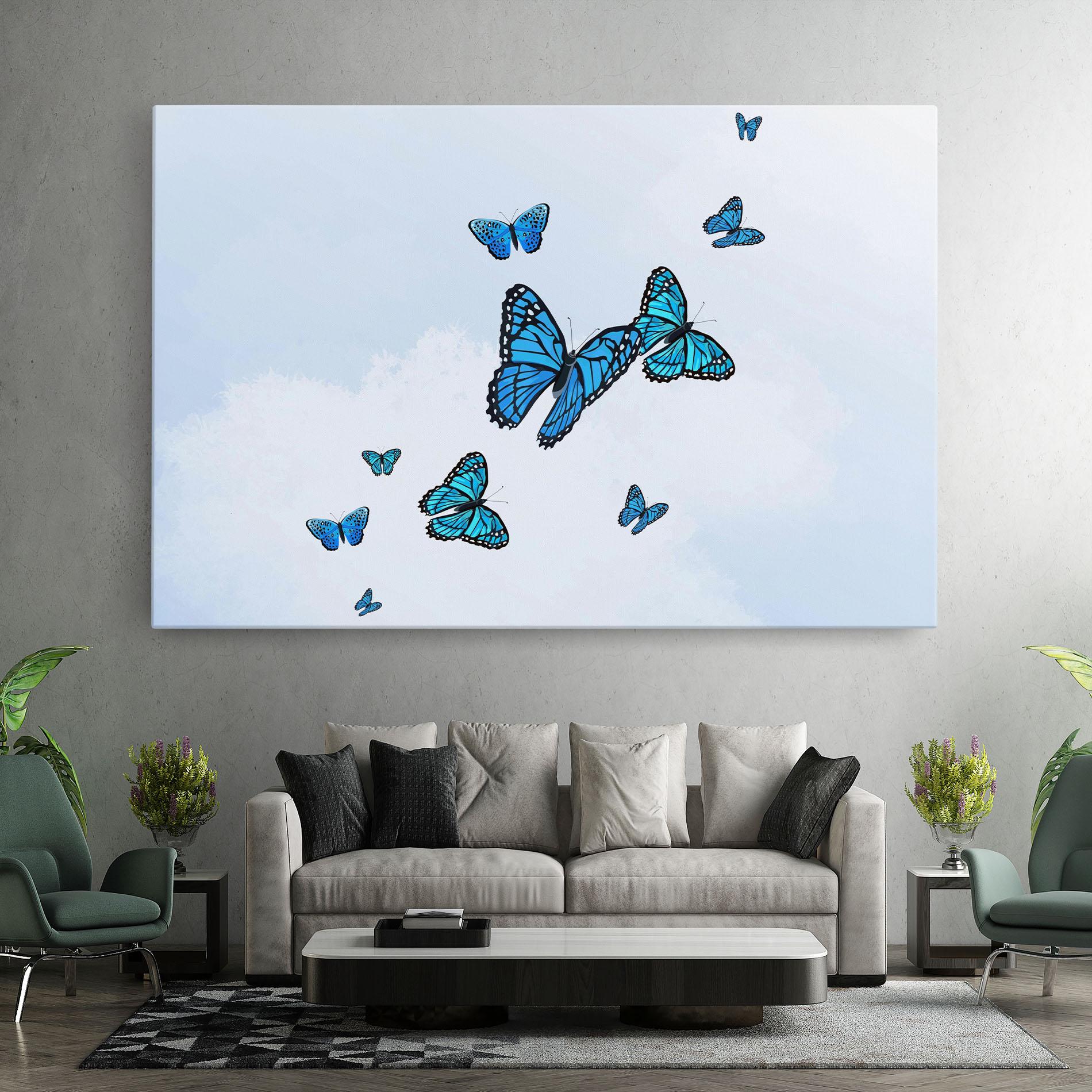 Vászonkép Blue Sky Butterfly mockup 7