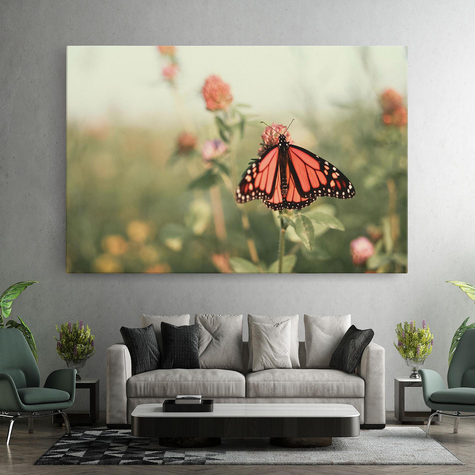 Vászonkép Light Red Butterfly mockup 7