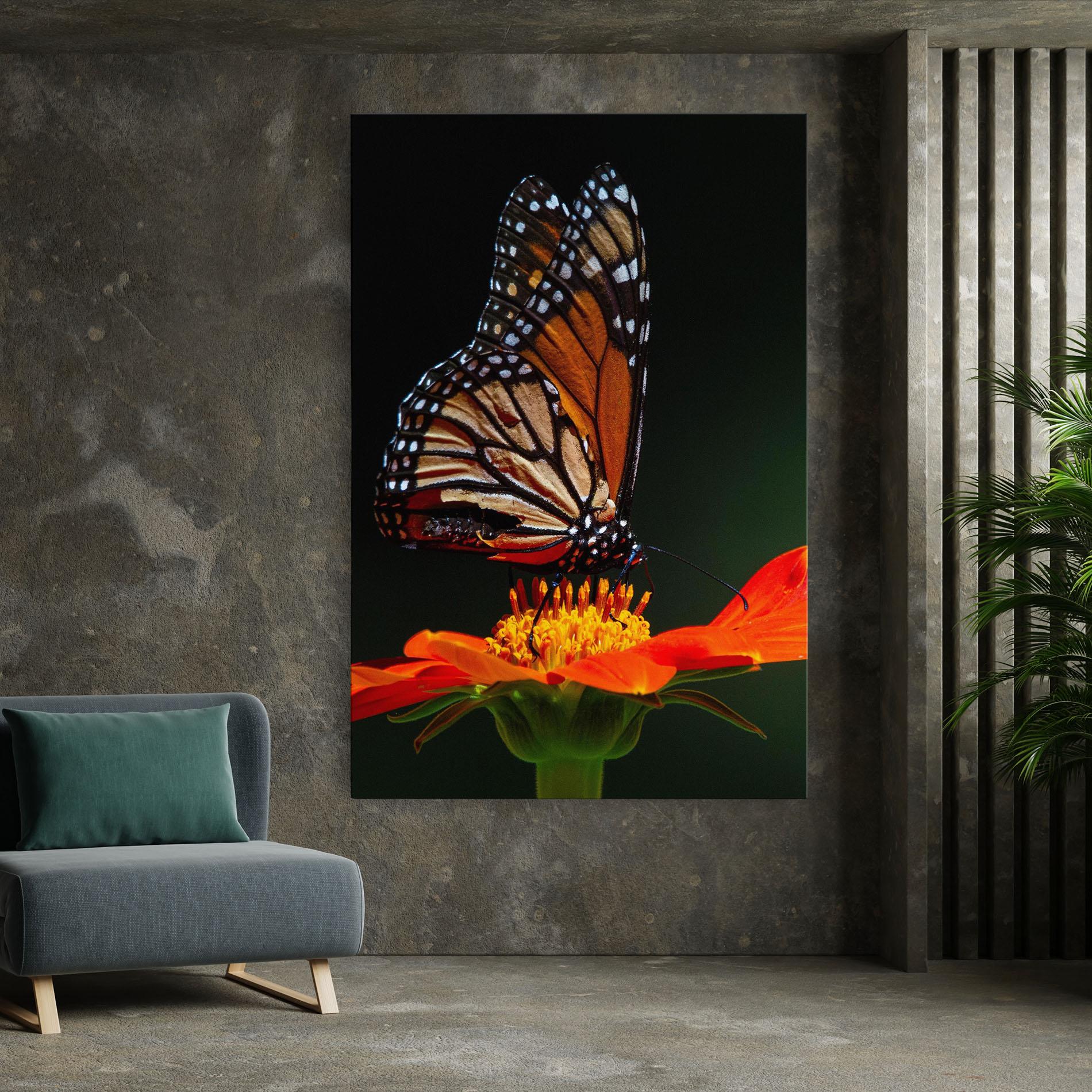 Vászonkép Dark Orange Butterfy mockup 7