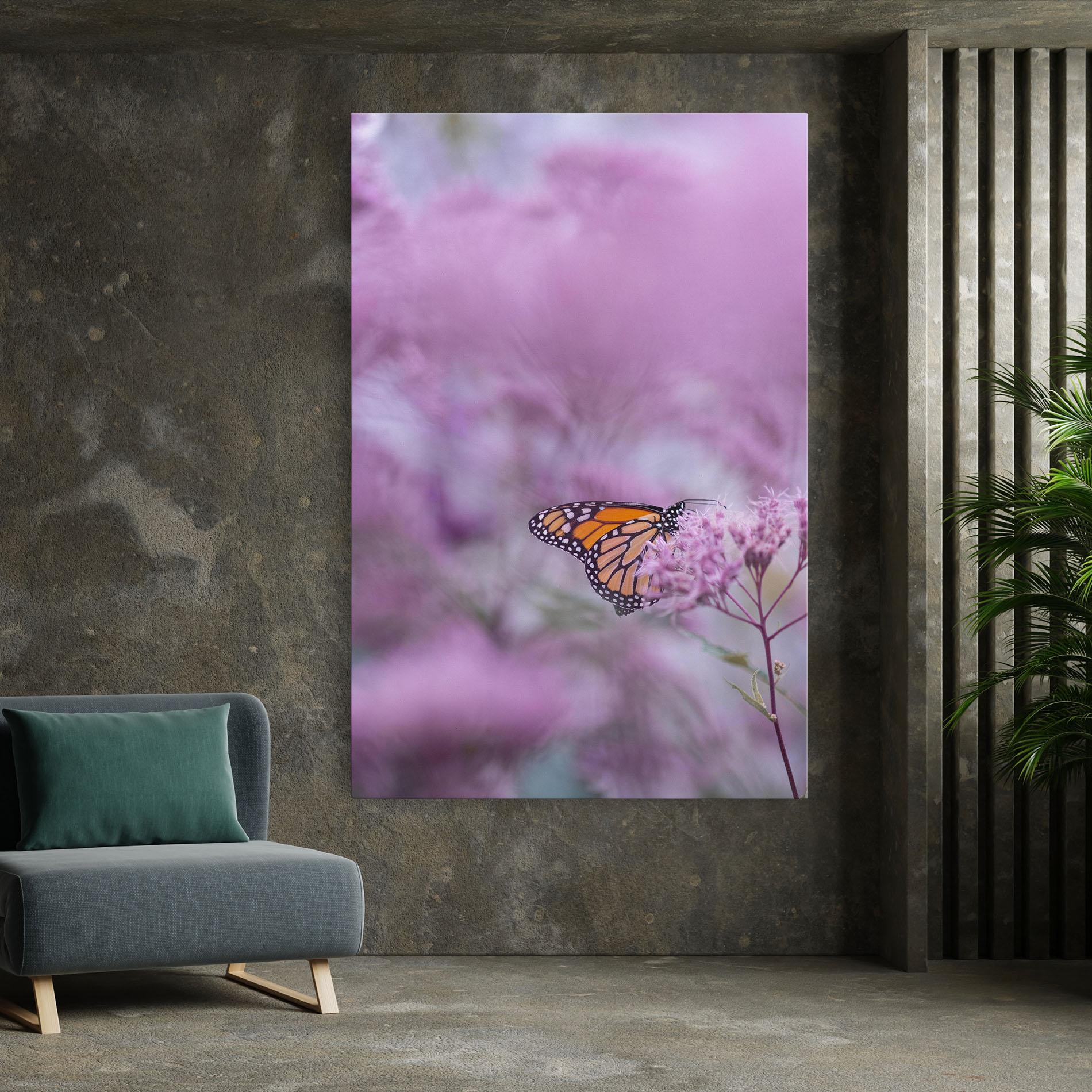Vászonkép Purple Flower Butterfly mockup 7
