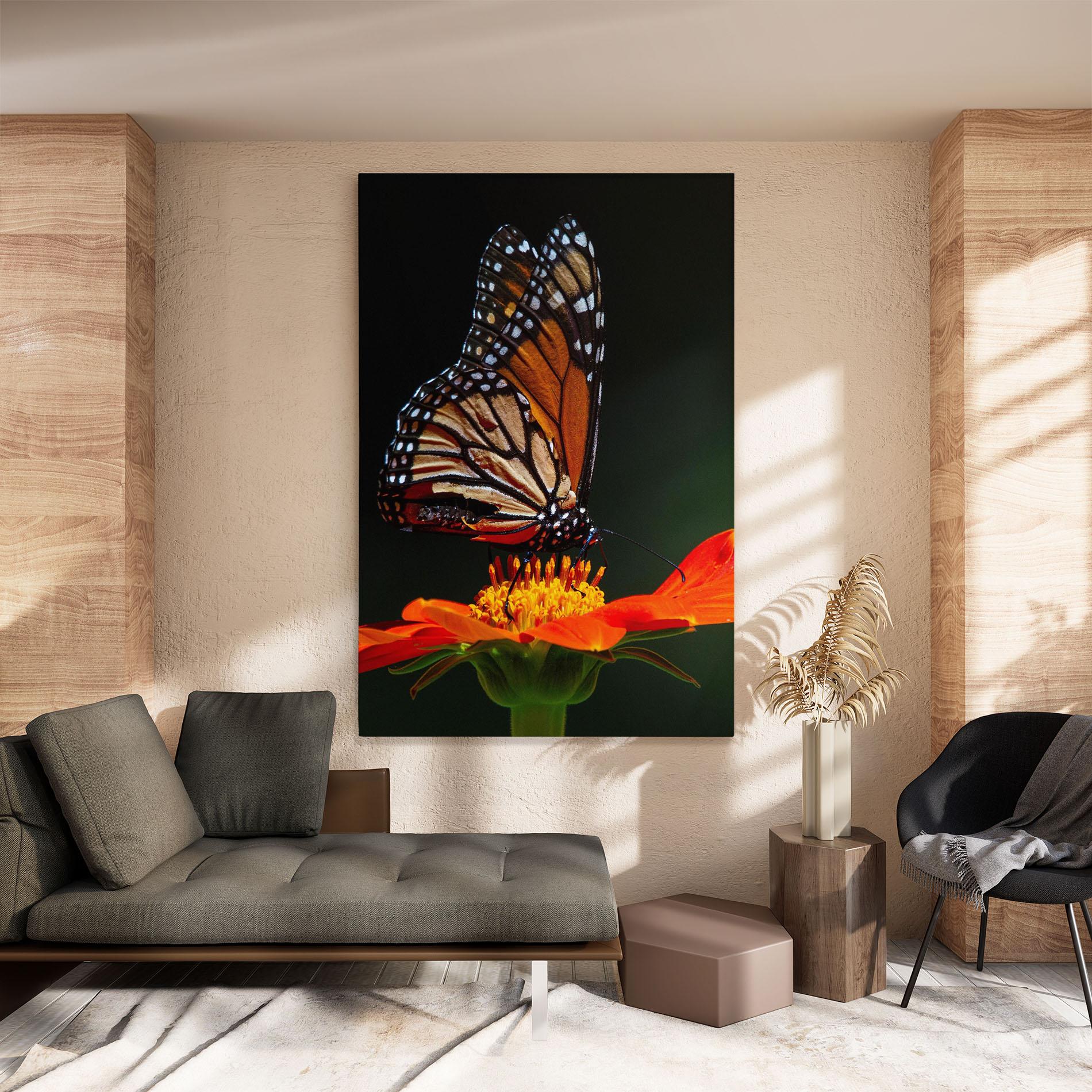 Vászonkép Dark Orange Butterfy mockup 8
