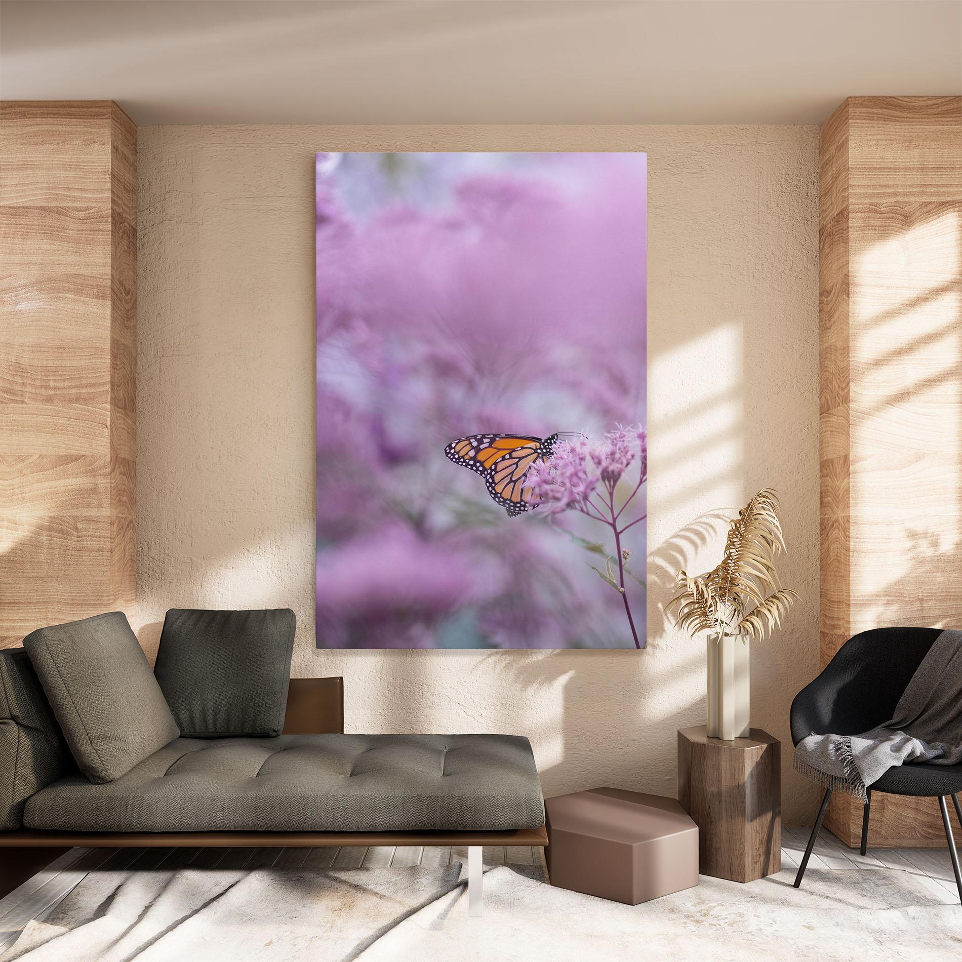 Vászonkép Purple Flower Butterfly mockup 8