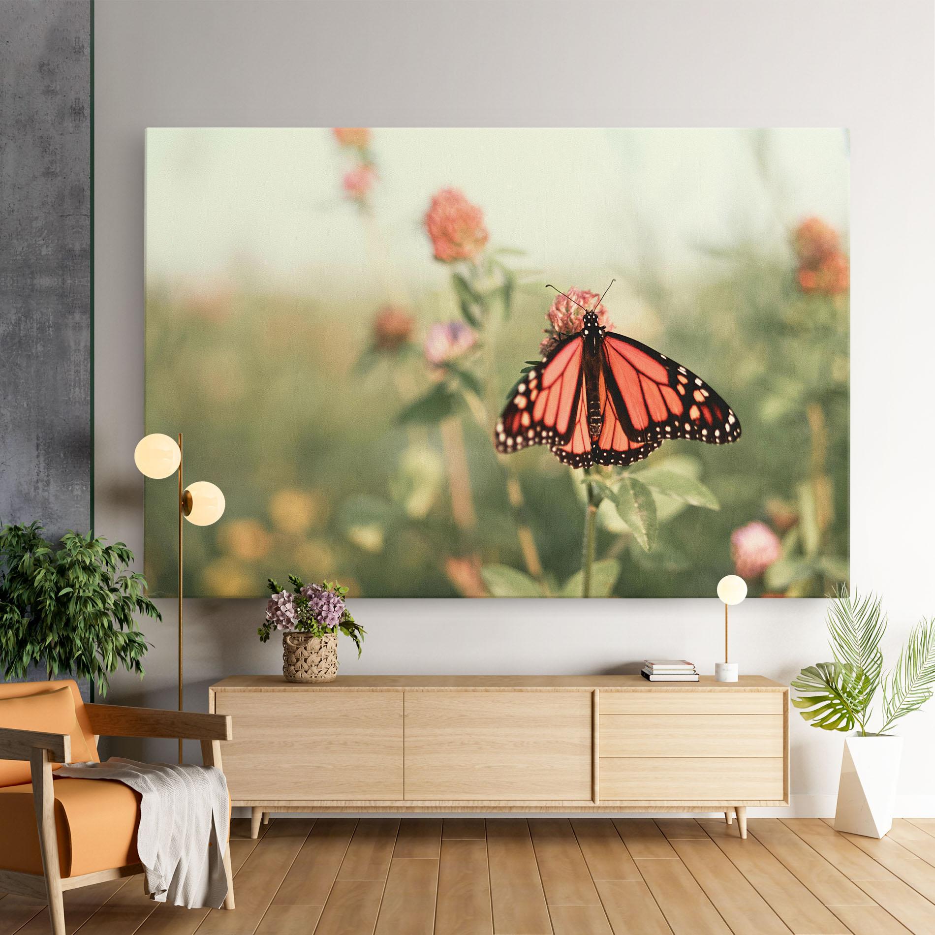 Vászonkép Light Red Butterfly mockup 9