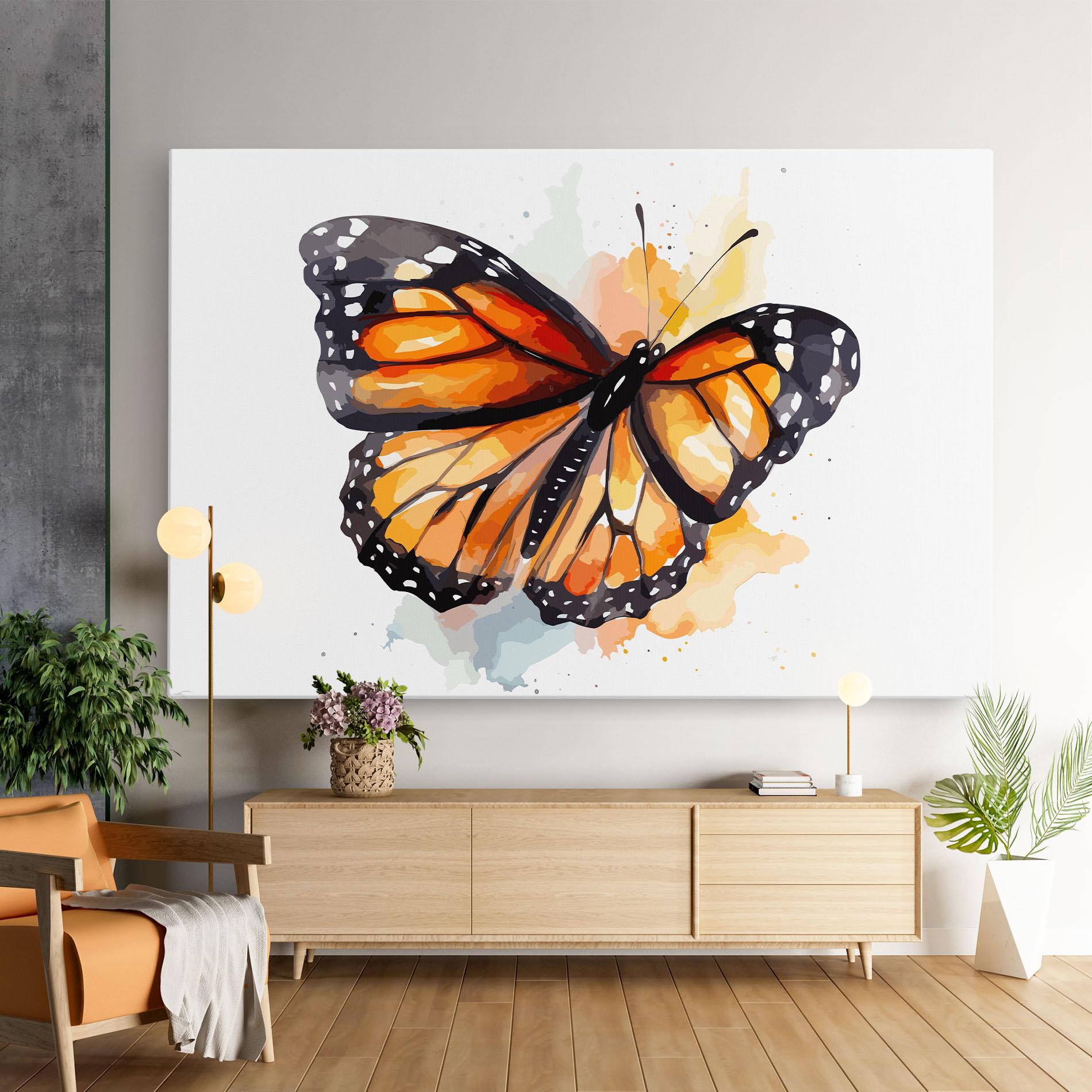 Vászonkép Orange Butterfly mockup 9