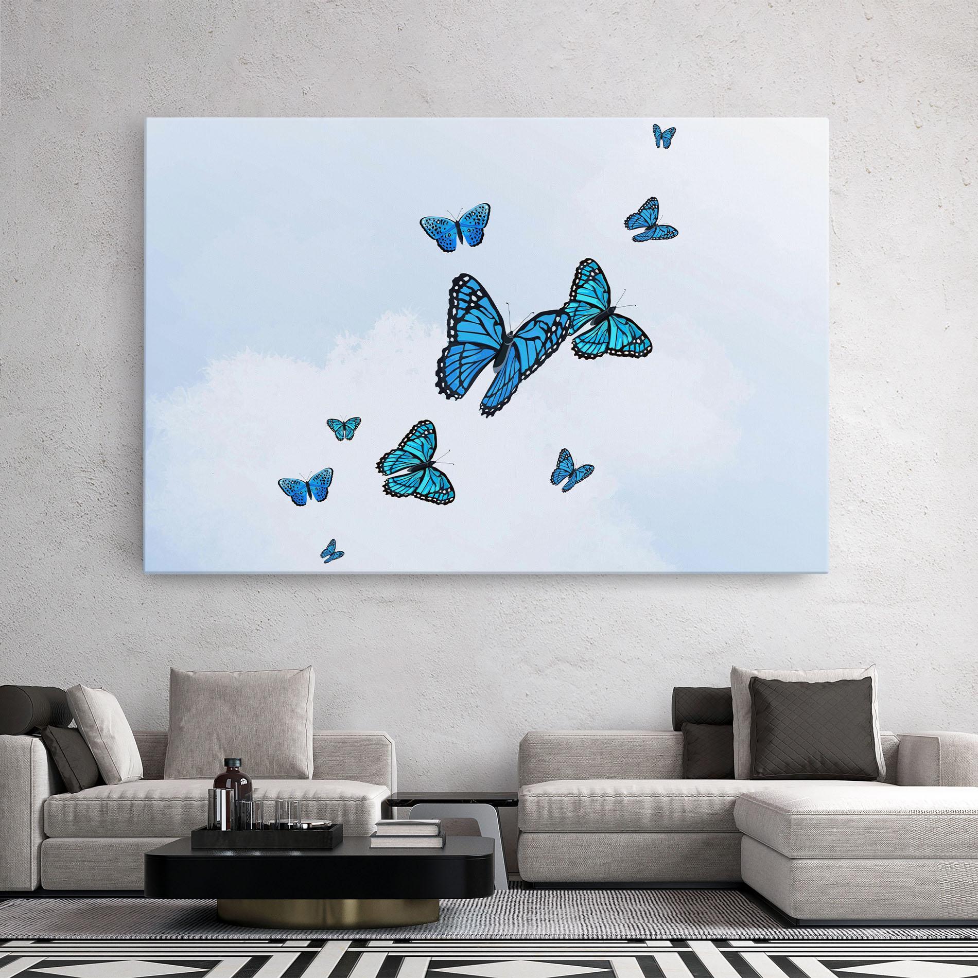 Vászonkép Blue Sky Butterfly mockup 2