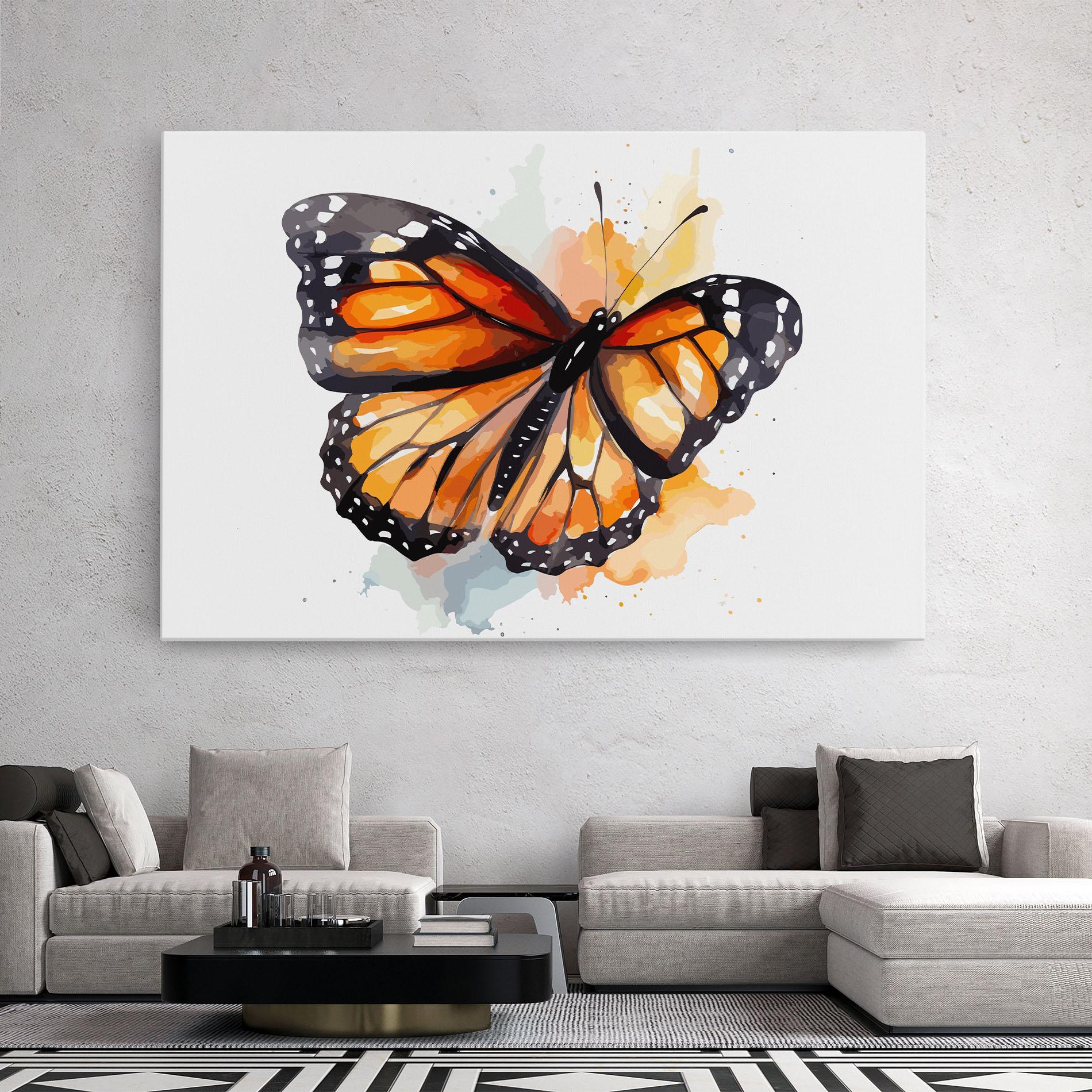 Vászonkép Orange Butterfly mockup 2